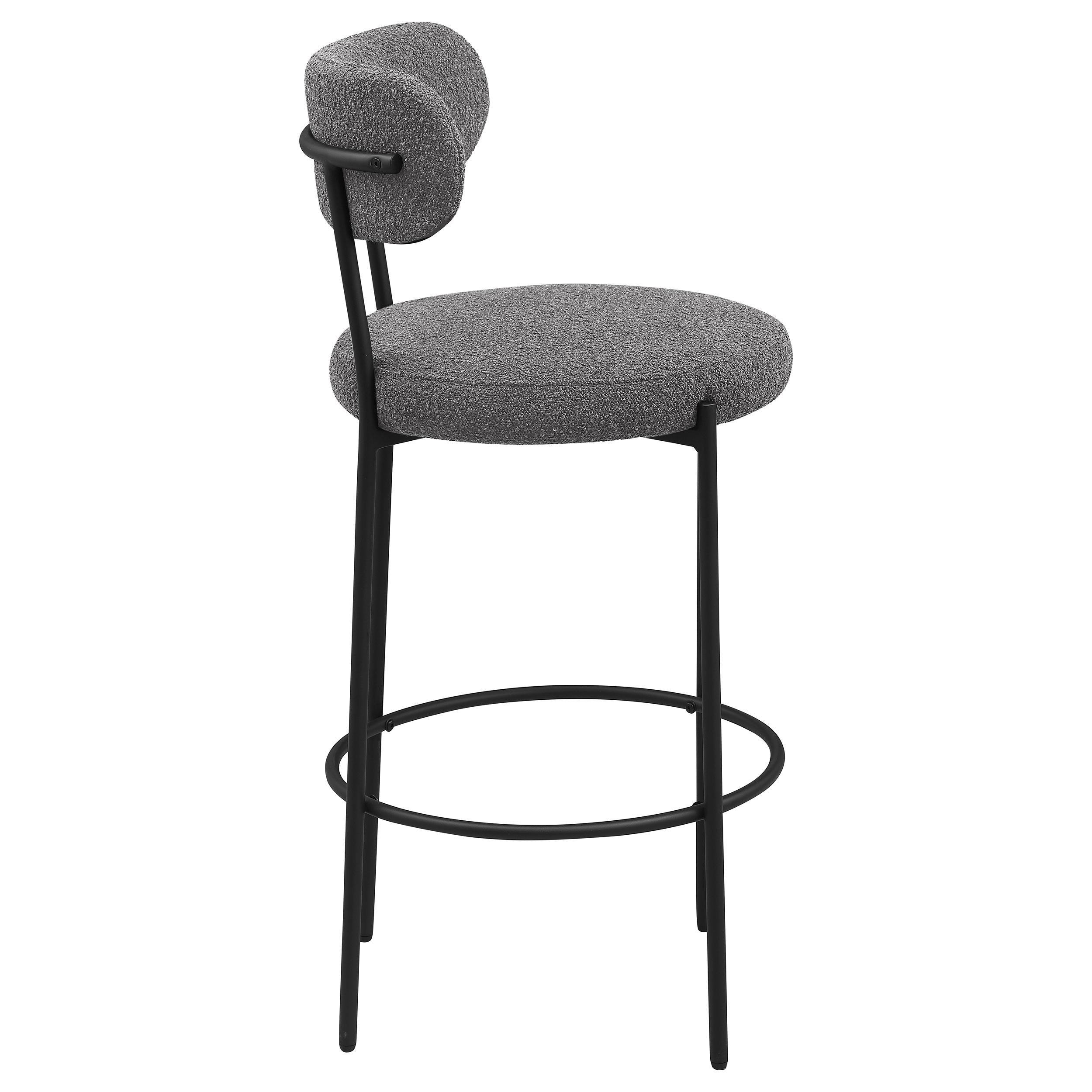 Viola Black Boucle Upholstered Bar Stool, Set of 2 - Image 9