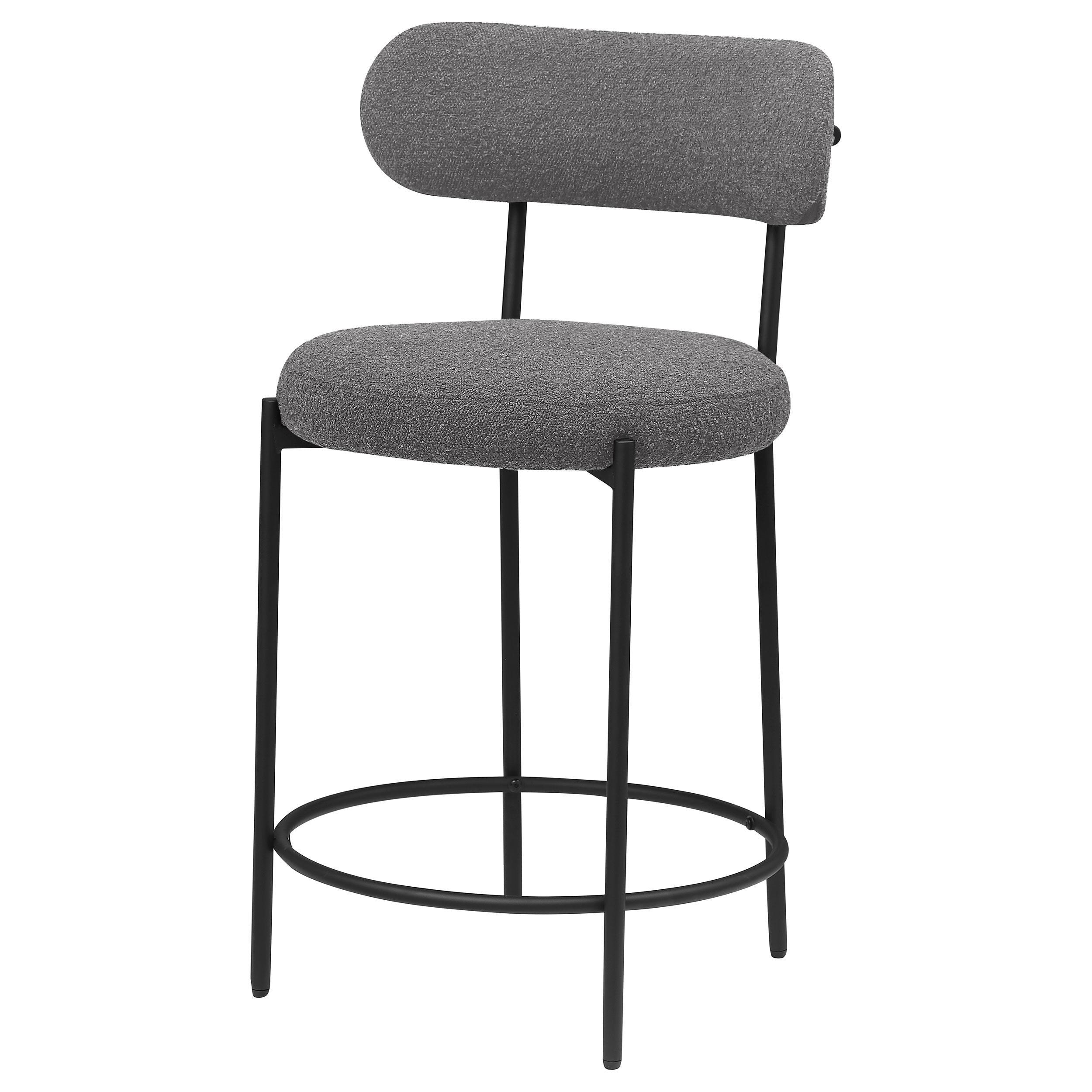Viola Boucle Upholstered Counter Stool Black (Set of 2) - Image 5