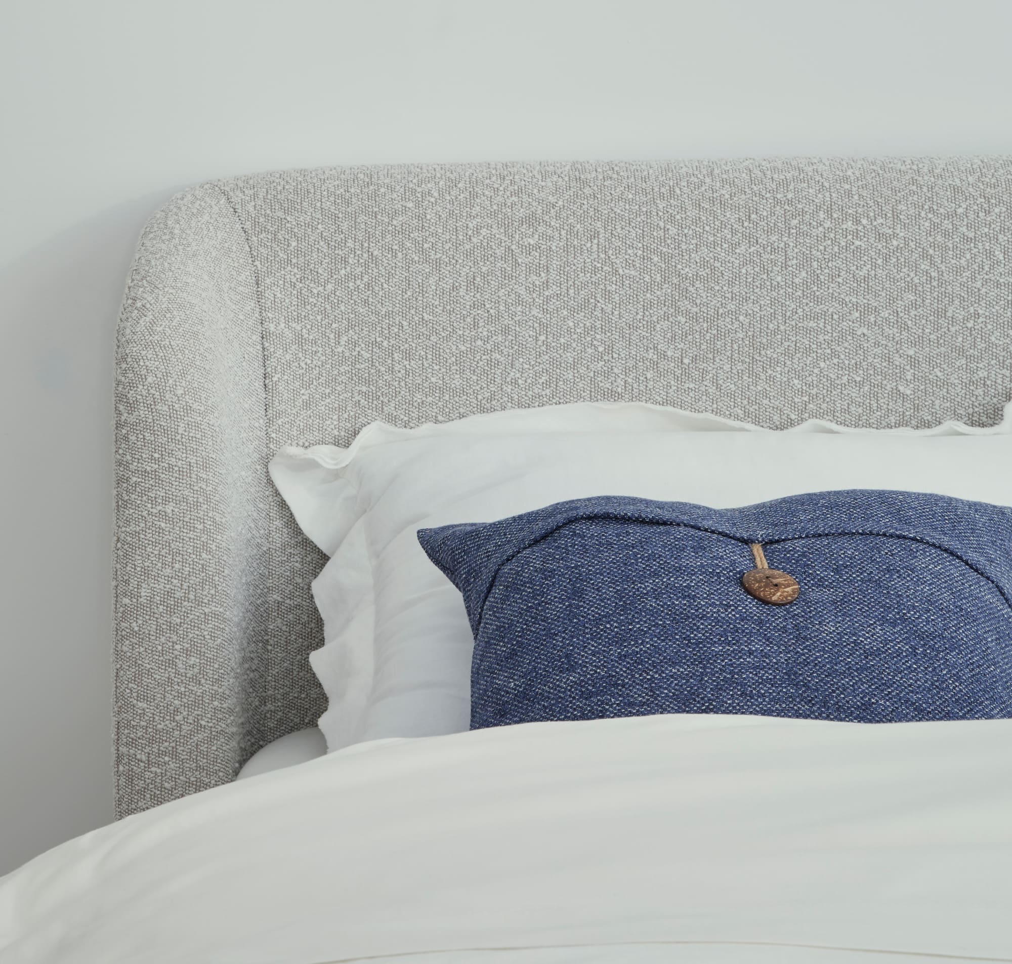 Virgil Kiki Cotton Ball Full Upholstered Platform Bed - Image 5