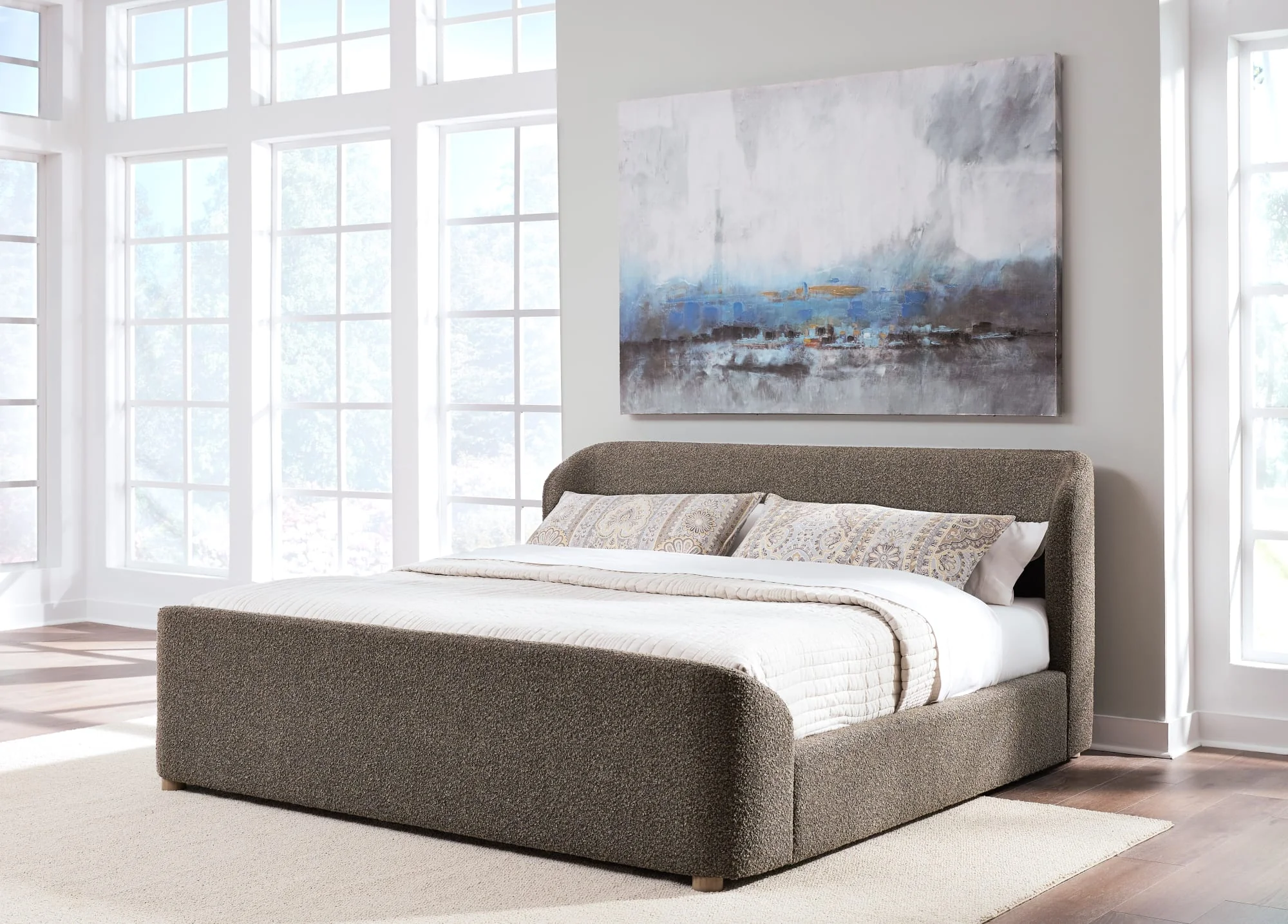 Virgil Kiki Pumpernickel California King Upholstered Platform Bed - Image 4