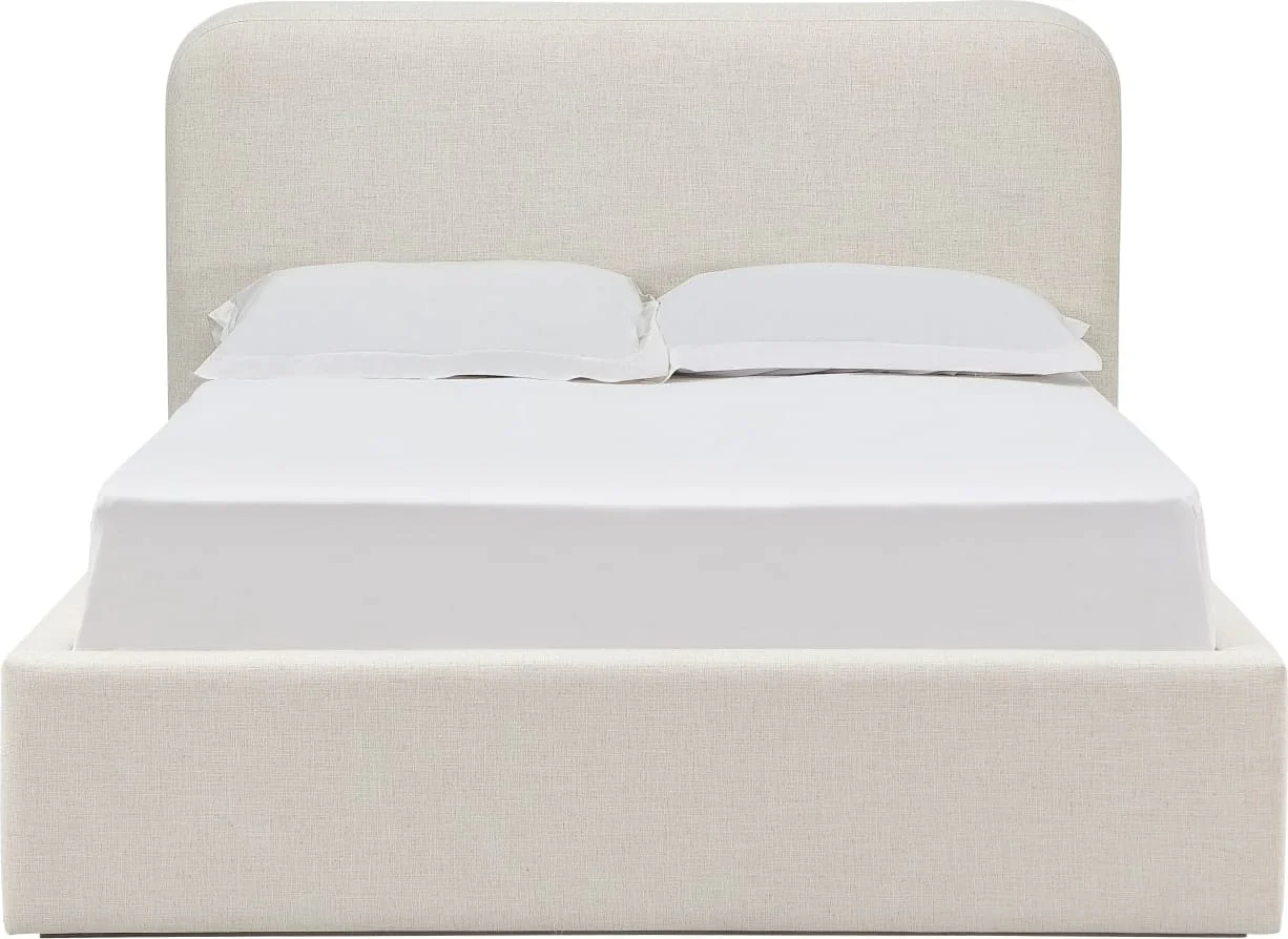 Virgil Off-White Whipped Honey California King Upholstered Platform Bed - Image 2