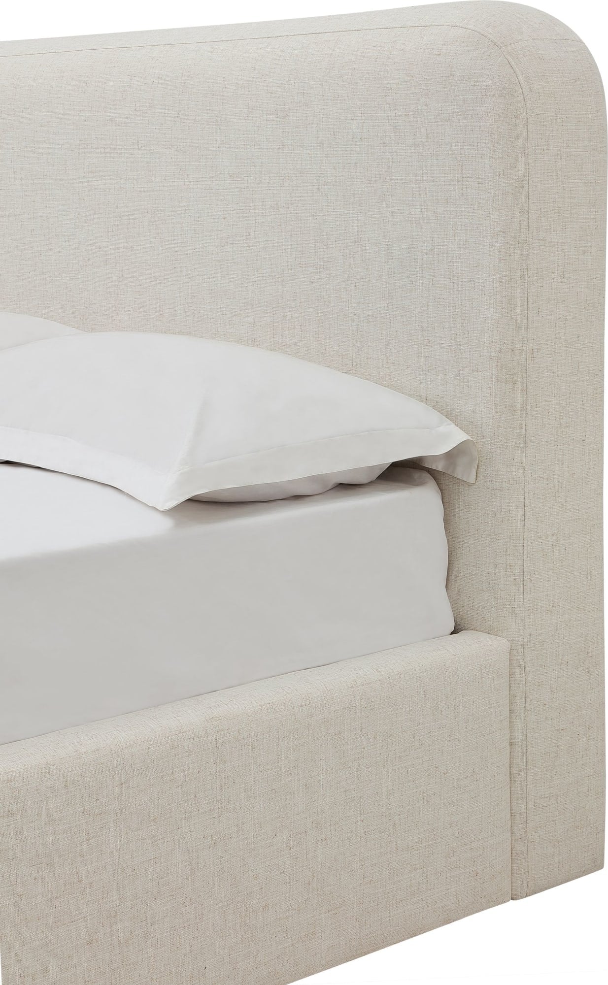Virgil Off-White Whipped Honey Queen Upholstered Platform Bed - Image 5