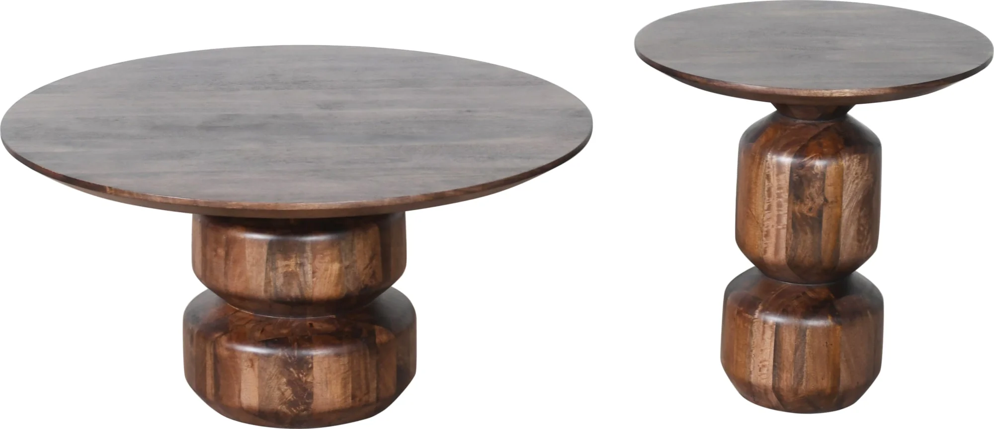Virton Smoked Brown Solid Wood Round End Table - Image 6
