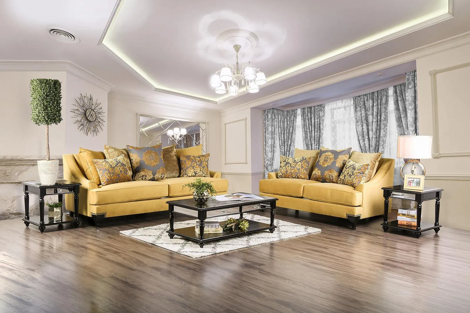 Viscontti Gold/Gray Sofa - Image 4