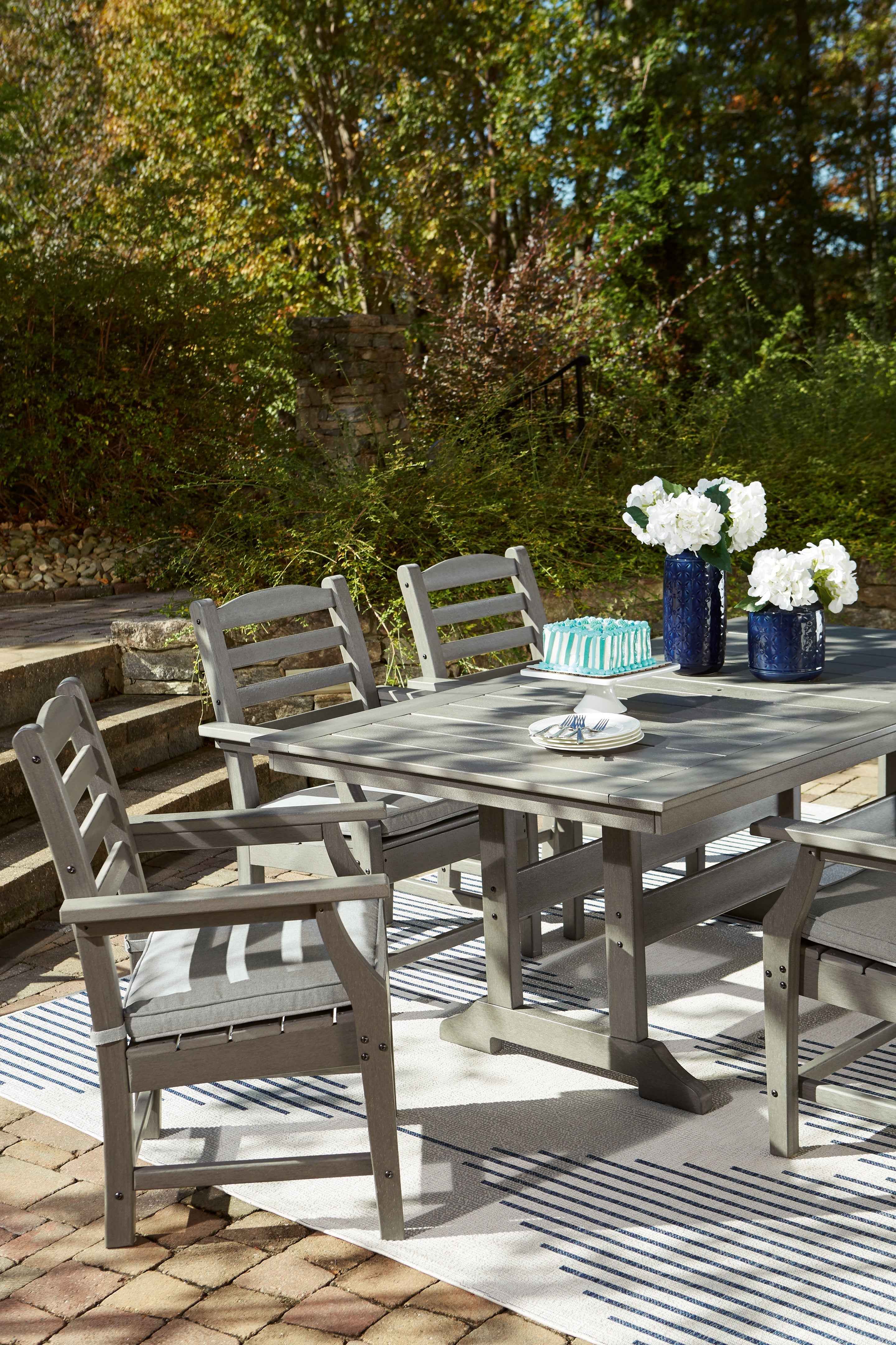 Visola Gray Outdoor Dining Table - Image 2