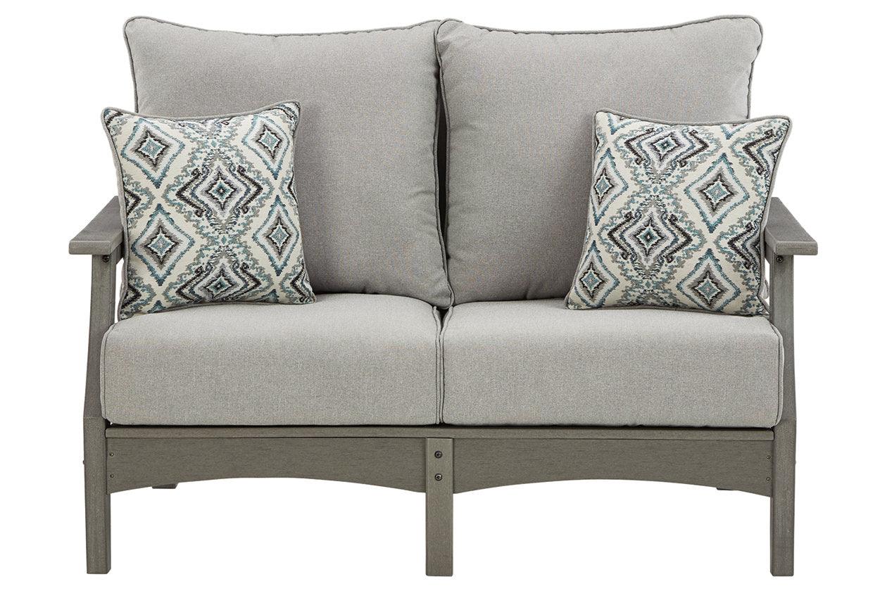 Visola Gray Outdoor Loveseat with Cushion - Image 3
