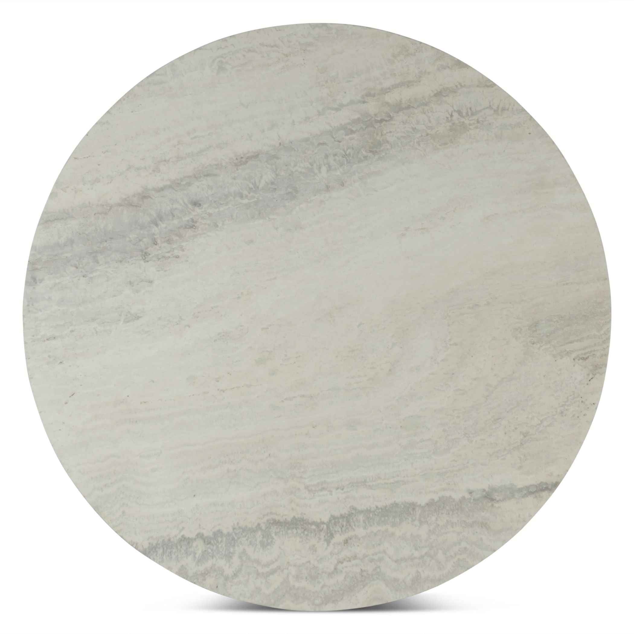 Vista 36" Coffee Table with White Travertine and Light Base - Image 2