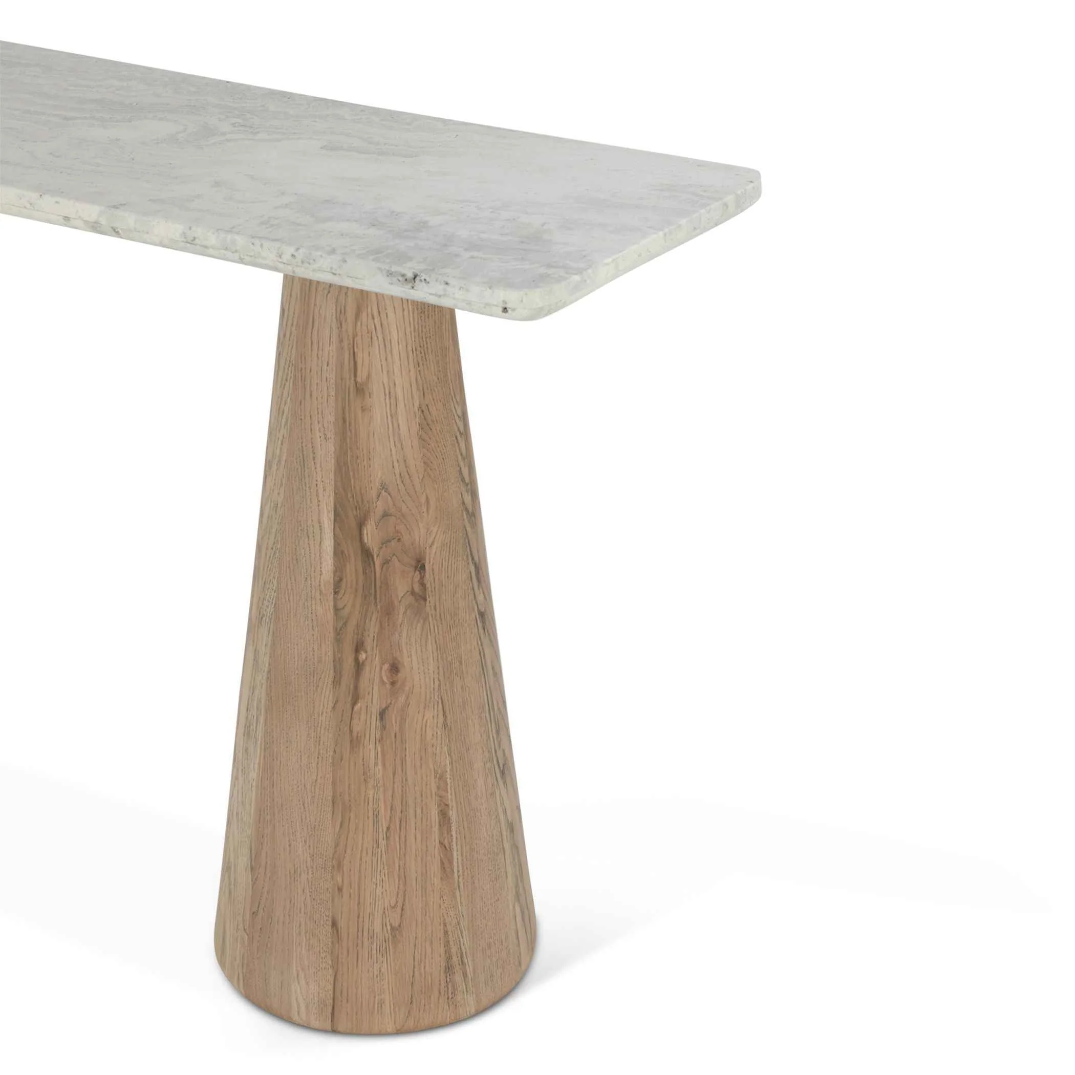 Vista 60" Console Table with White Travertine and Light Base - Image 5