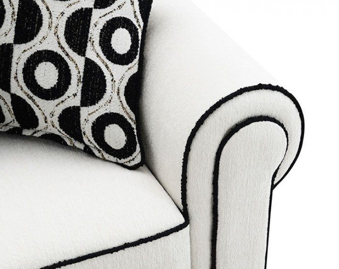 Viviani White Upholstery Living Room Set - Image 5