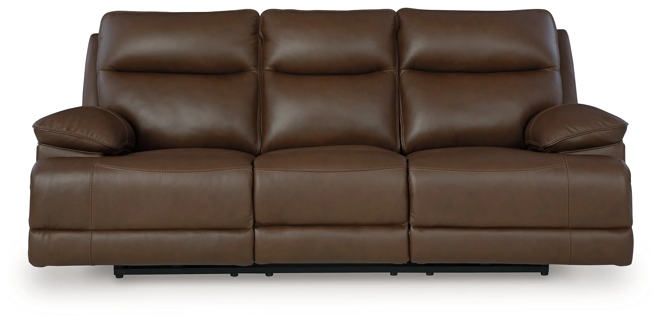 VonRyan Tobacco Dual Power Leather Reclining Modular Sofa