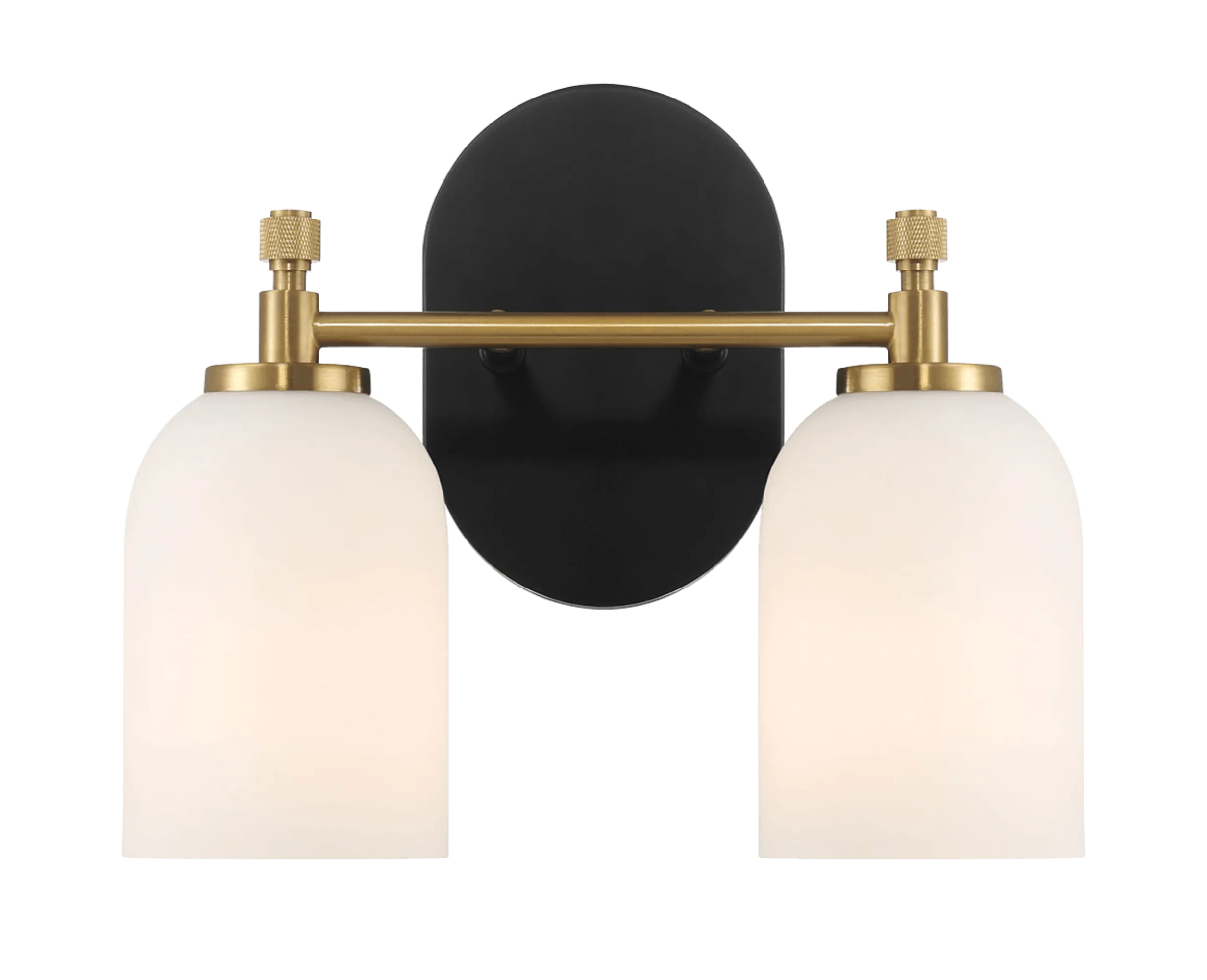 Vortex Two Lights Vanity in Traditional Style for Over Bathroom Mirror Wall Sconce 12.25"W × 10.125"H × 5.5"E With White Frosted Glass - Image 2