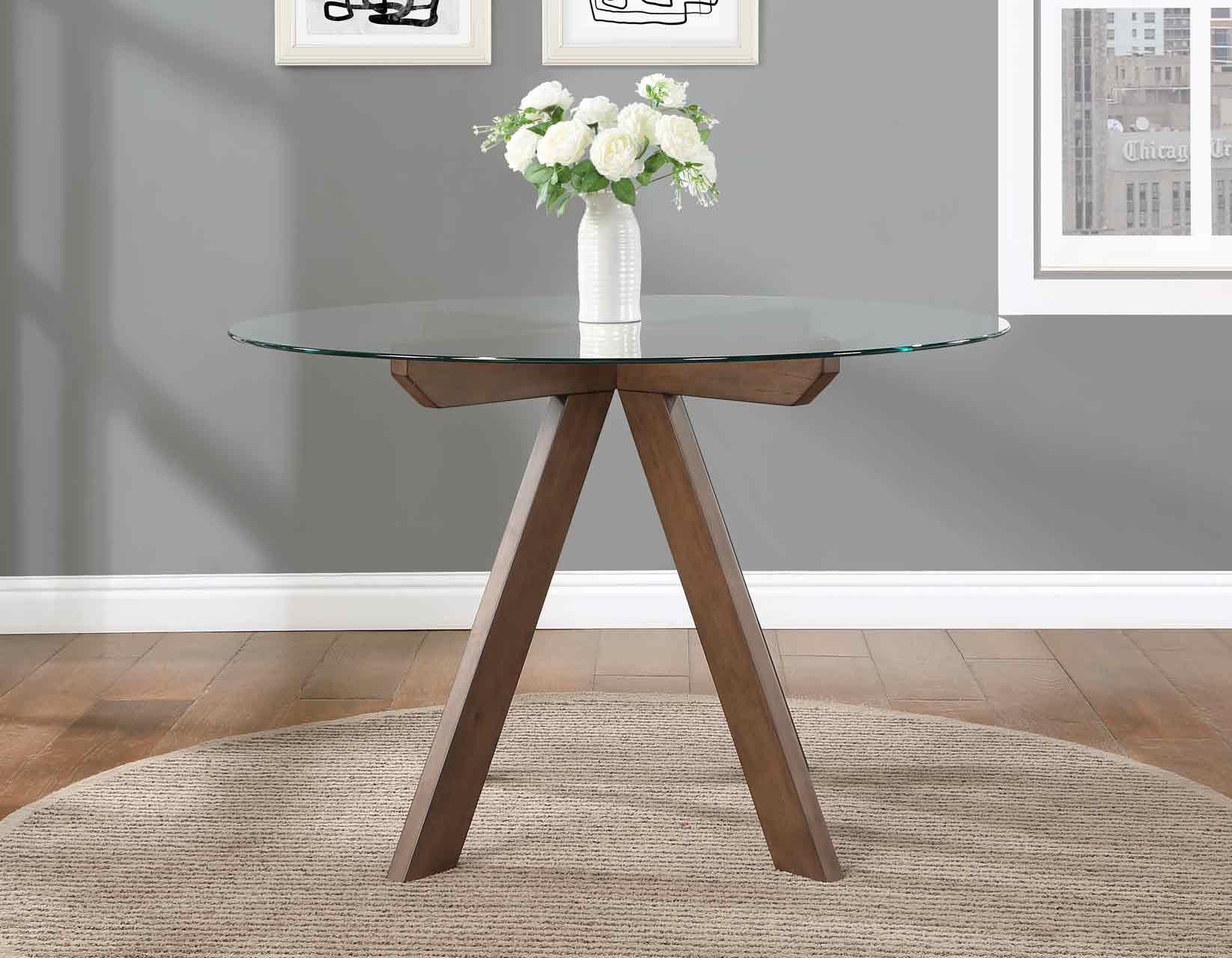 Wade 48-inch Round Glass-Top Dining Table - Image 2