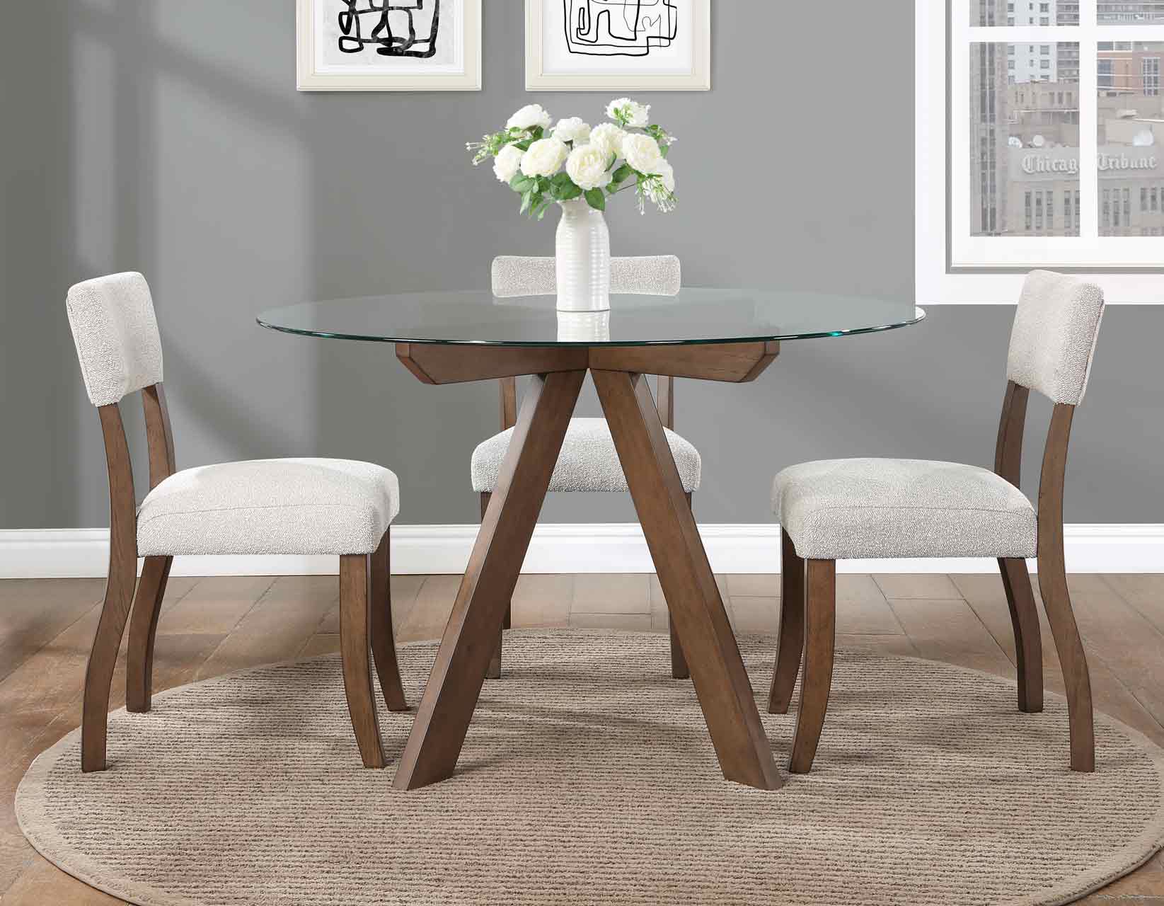 Wade Mocha Glass Top Dining Room Set - Image 3