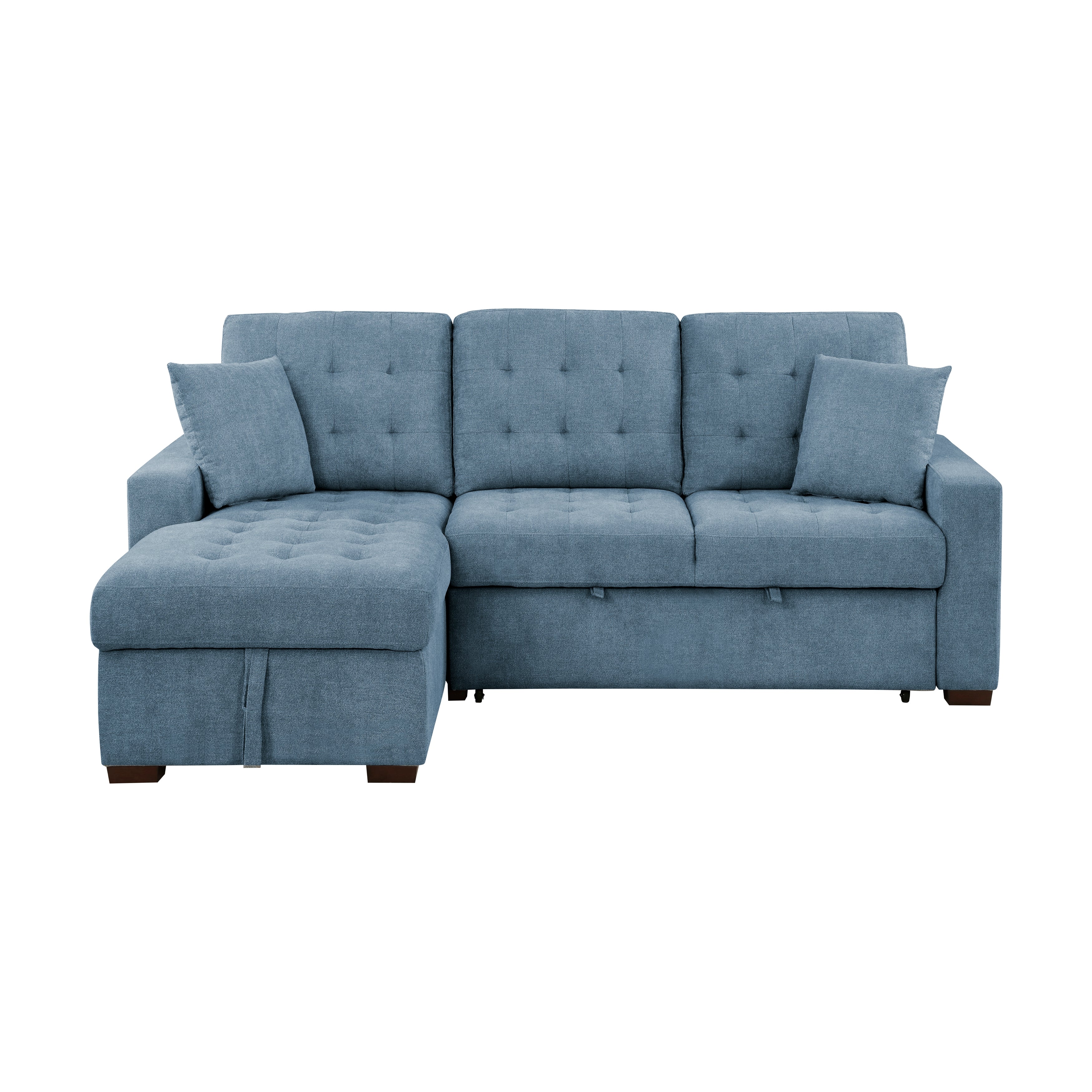Waitsfield Blue 2-Piece Sectional with Left Chaise, Pull-out Bed and Hidden Storage - Image 2