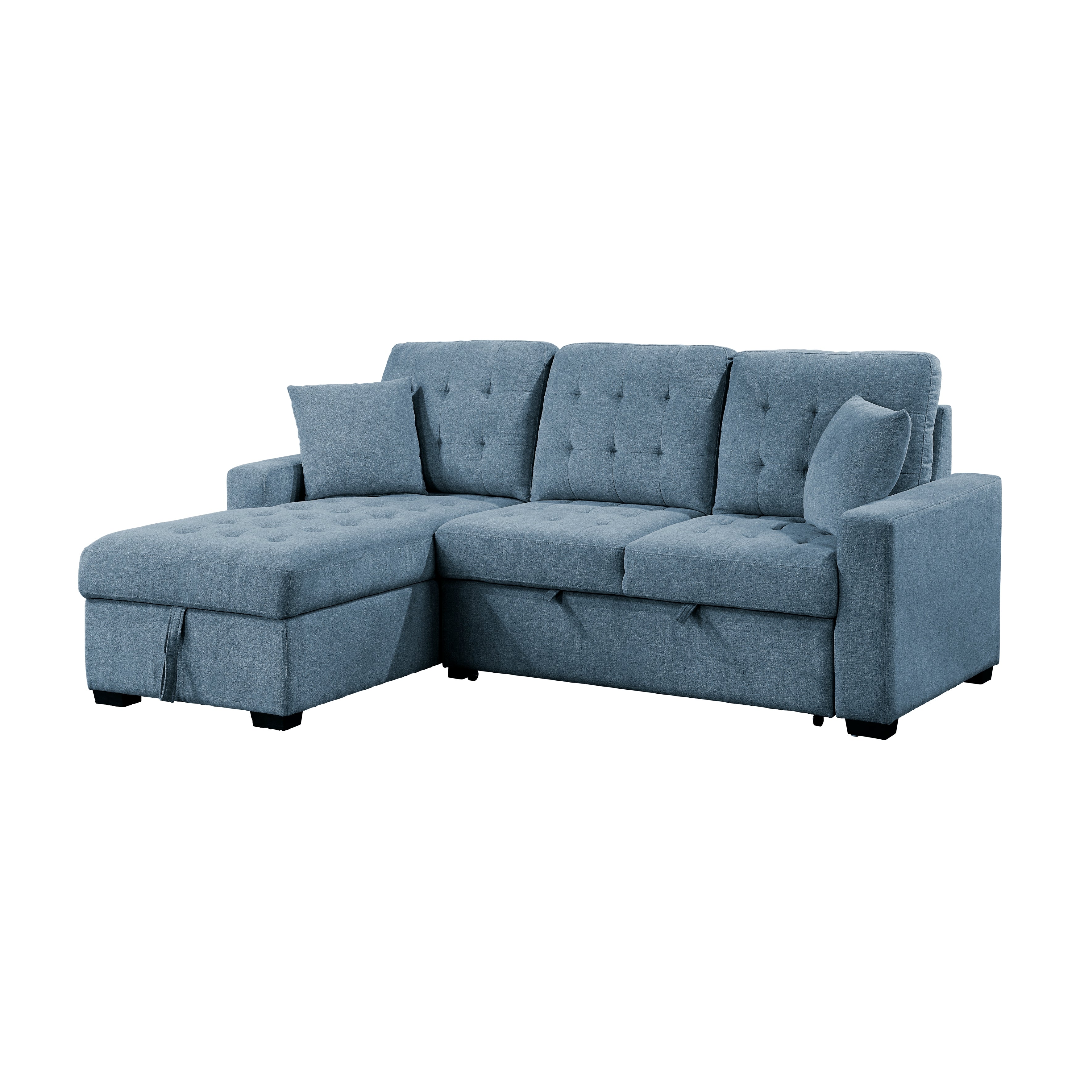 Waitsfield Blue 2-Piece Sectional with Left Chaise, Pull-out Bed and Hidden Storage - Image 3