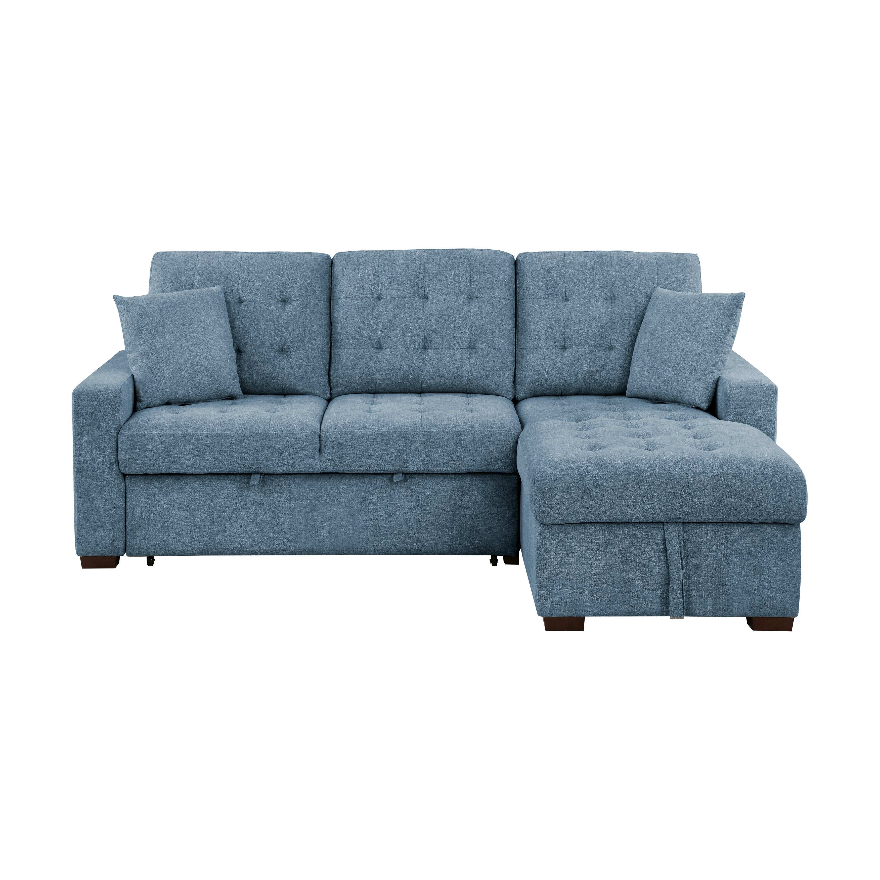 Waitsfield Blue 2-Piece Sectional with Right Chaise, Pull-out Bed and Hidden Storage - Image 2