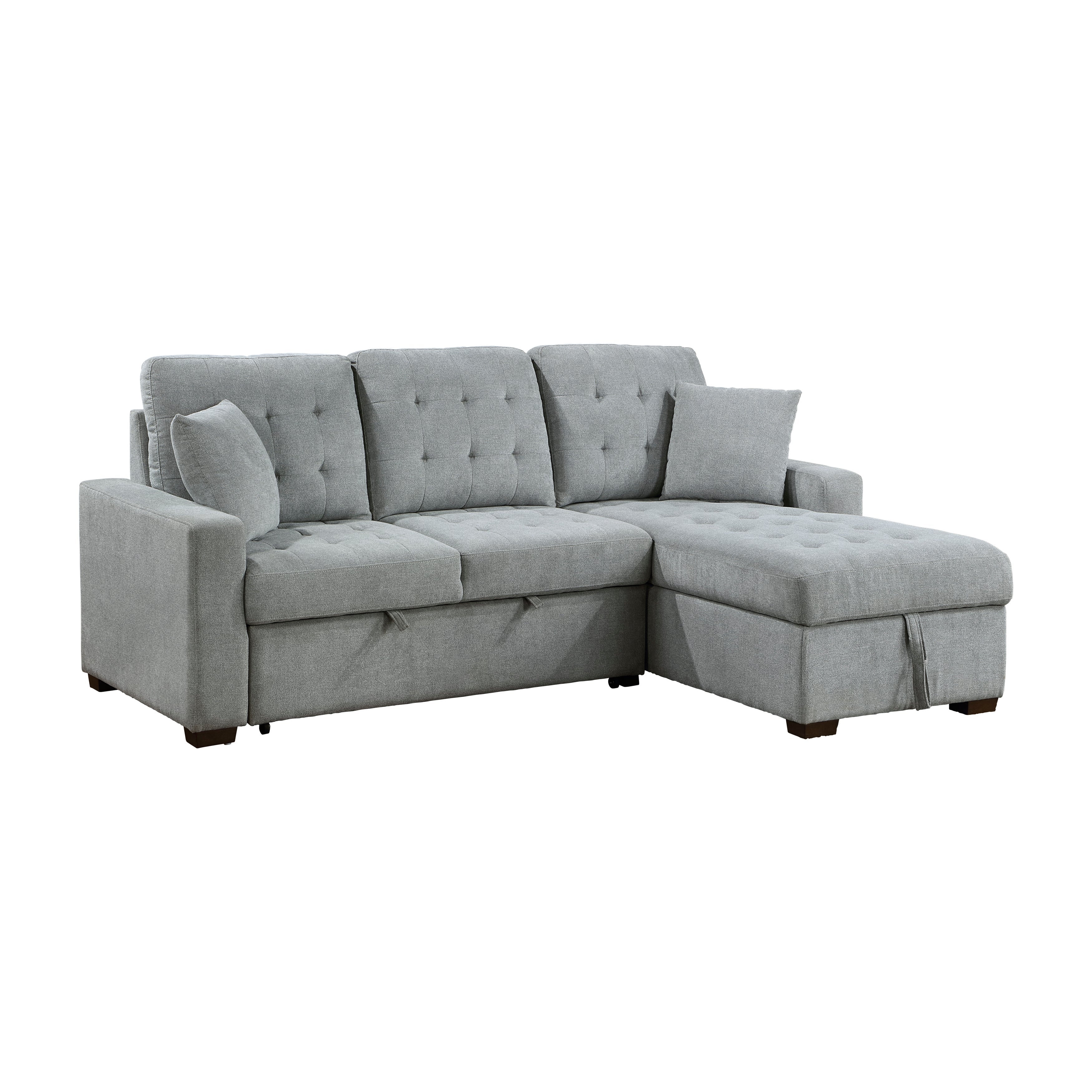 Waitsfield Gray 2-Piece Sectional with Right Chaise, Pull-out Bed and Hidden Storage - Image 3