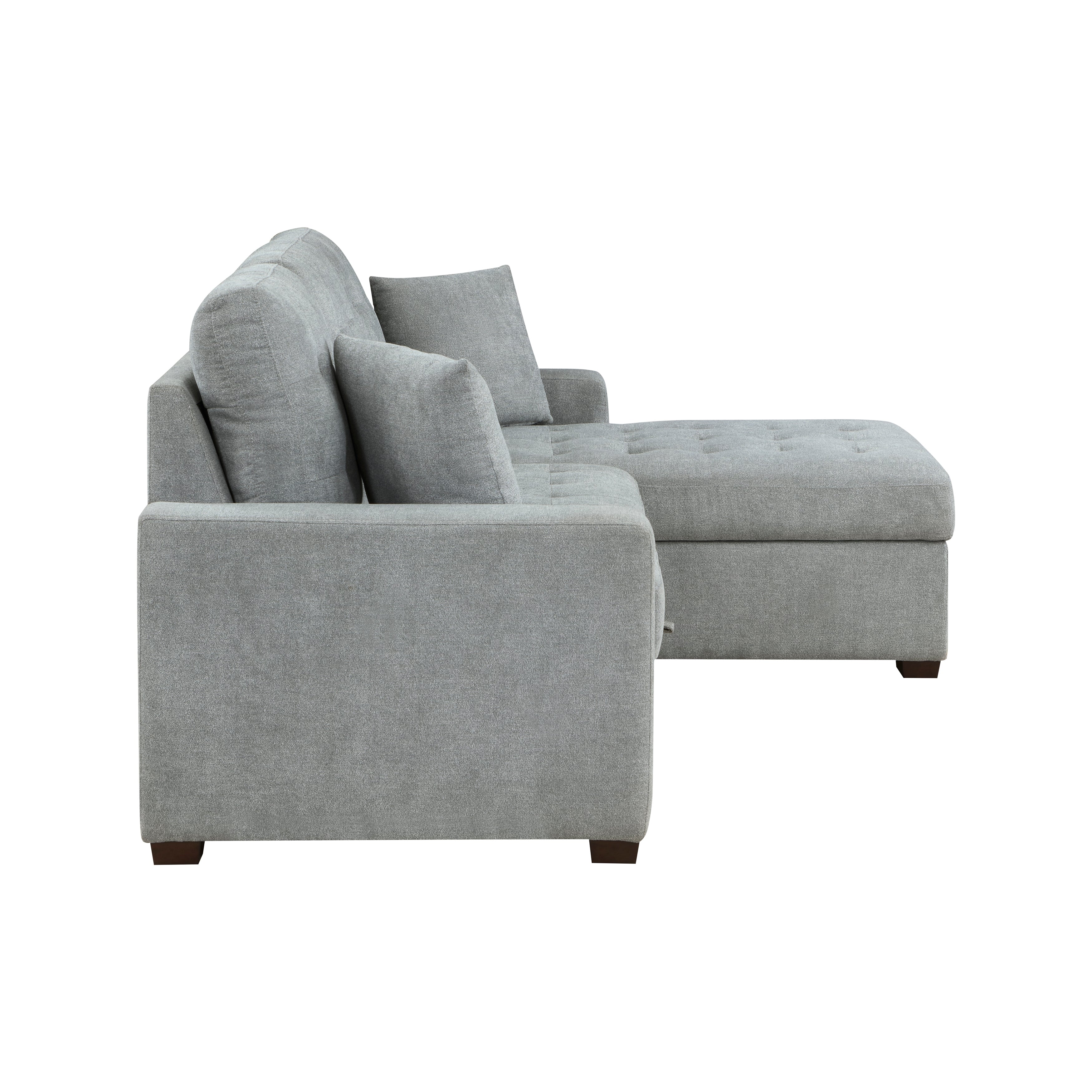 Waitsfield Gray 2-Piece Sectional with Right Chaise, Pull-out Bed and Hidden Storage - Image 4