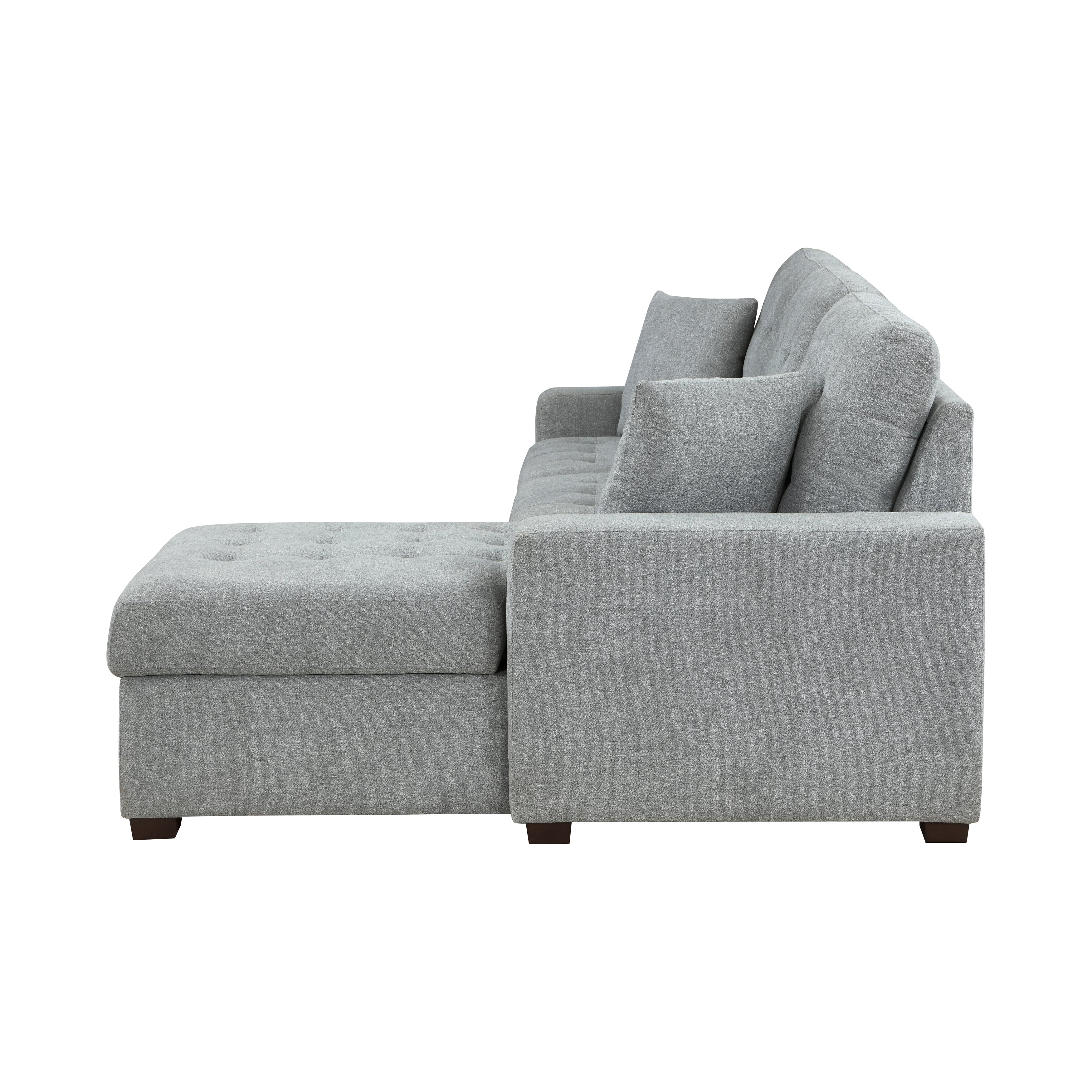 Waitsfield Gray 2-Piece Sectional with Right Chaise, Pull-out Bed and Hidden Storage - Image 5