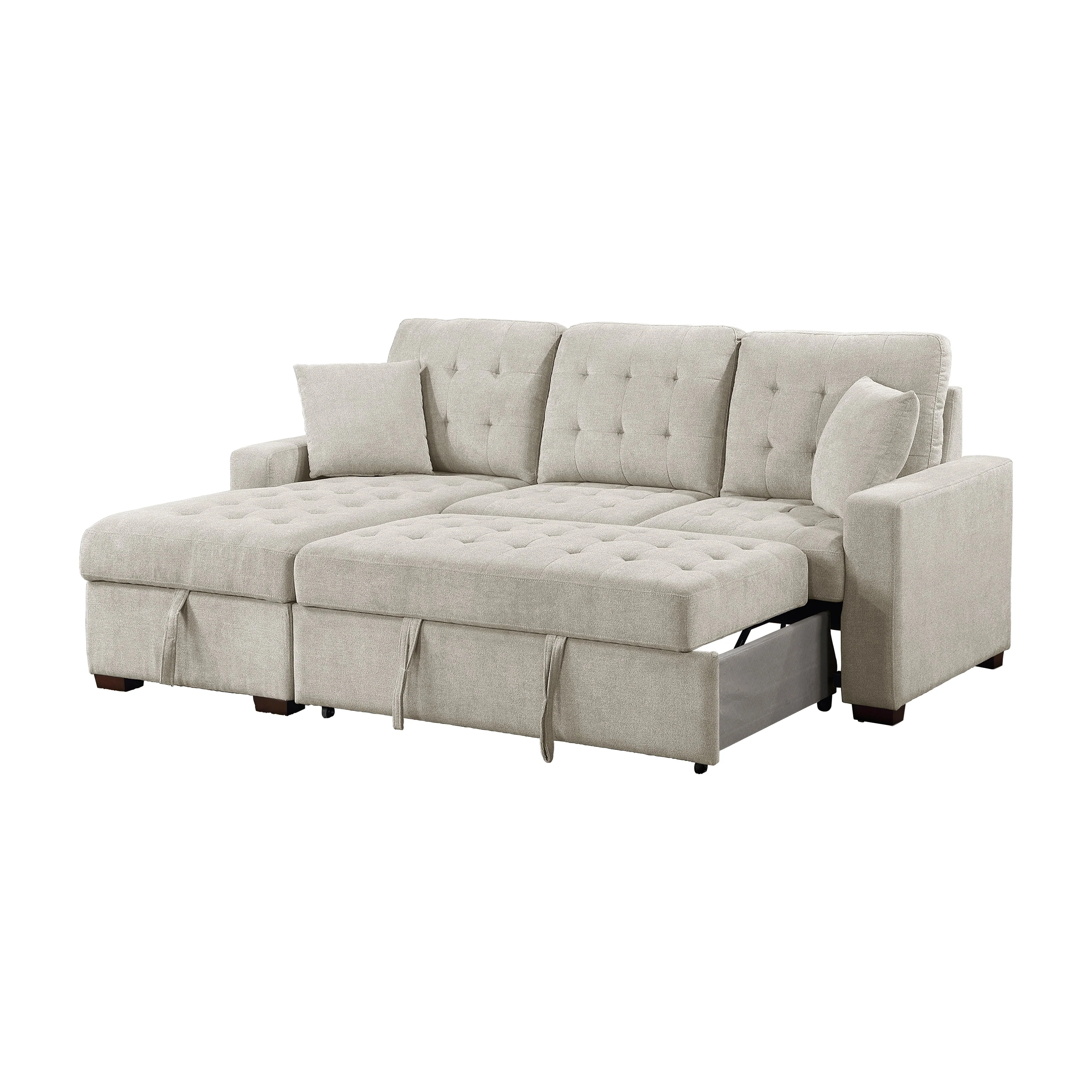 Waitsfield Sand 2-Piece Sectional with Left Chaise, Pull-out Bed and Hidden Storage - Image 9