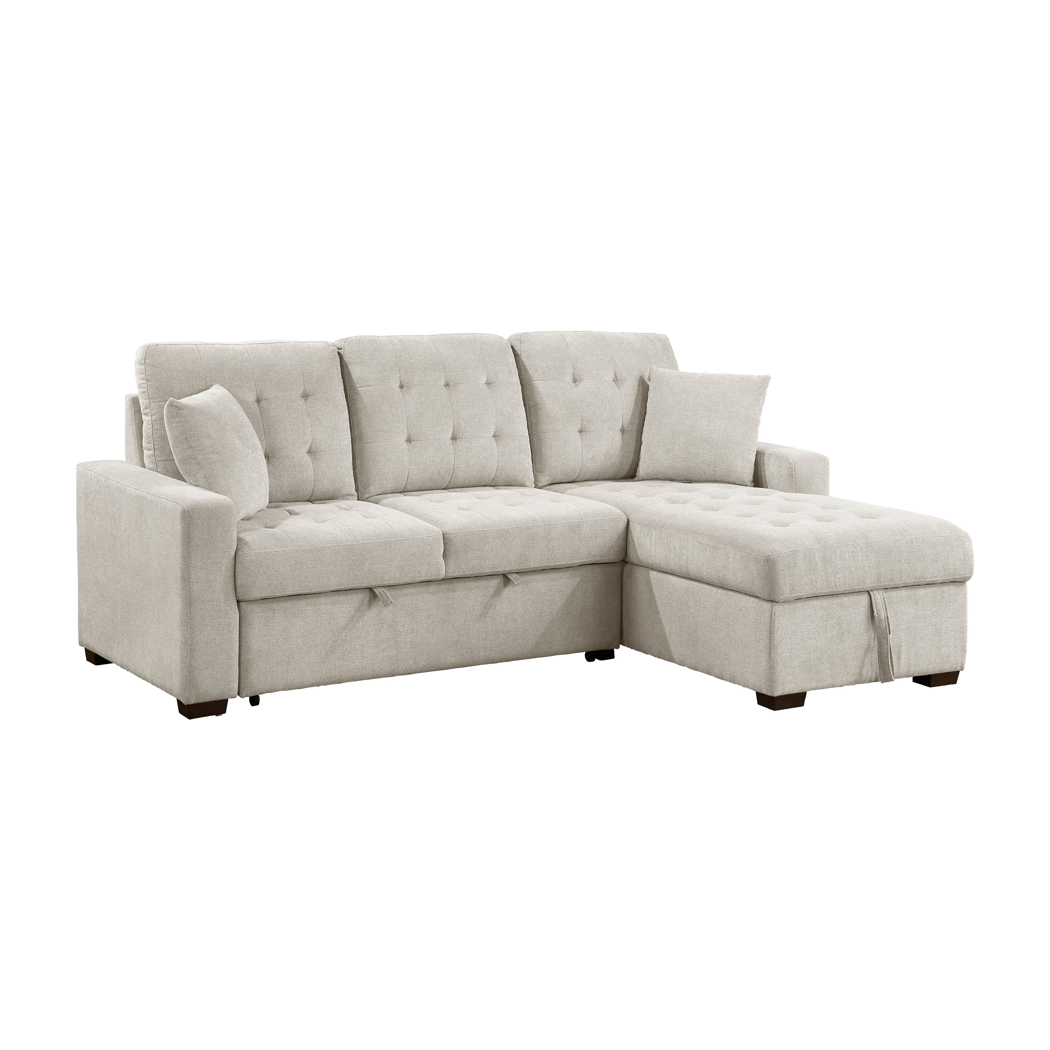 Waitsfield Sand 2-Piece Sectional with Right Chaise, Pull-out Bed and Hidden Storage - Image 3