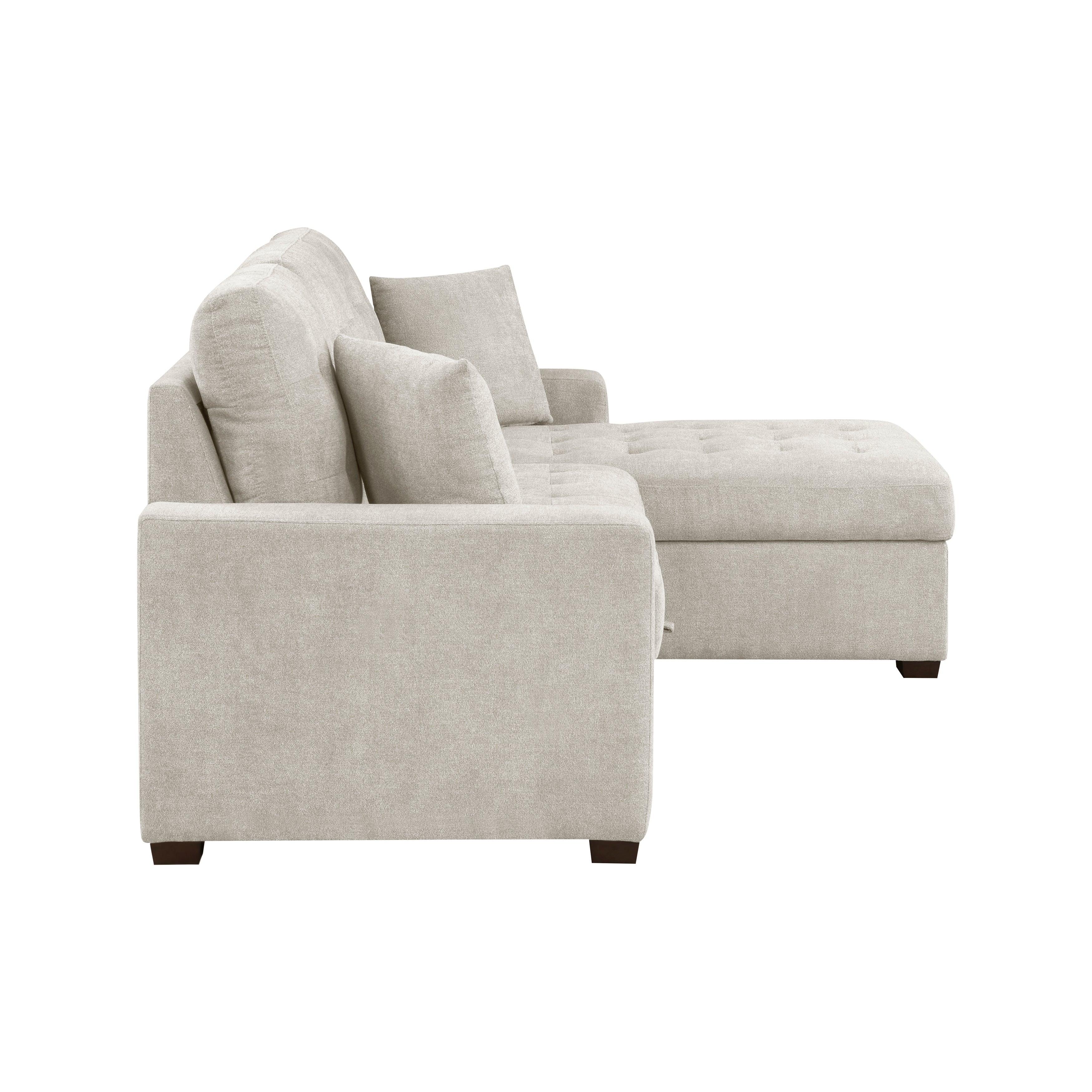 Waitsfield Sand 2-Piece Sectional with Right Chaise, Pull-out Bed and Hidden Storage - Image 4