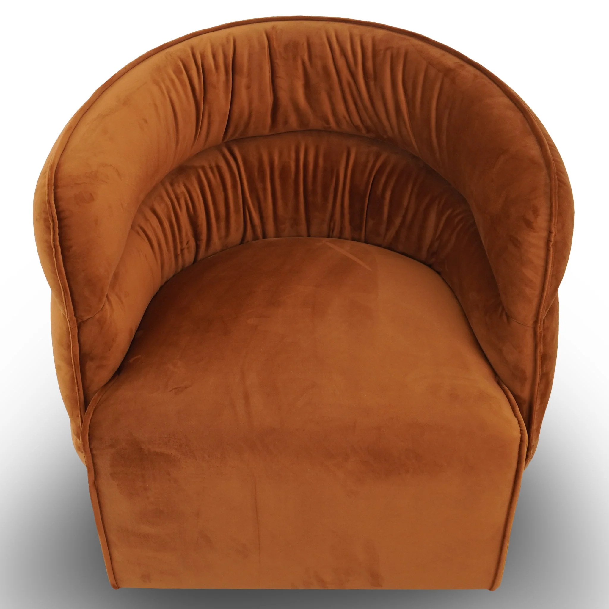 Walden Swivel Chair - Burnt Orange Velvet - Image 3