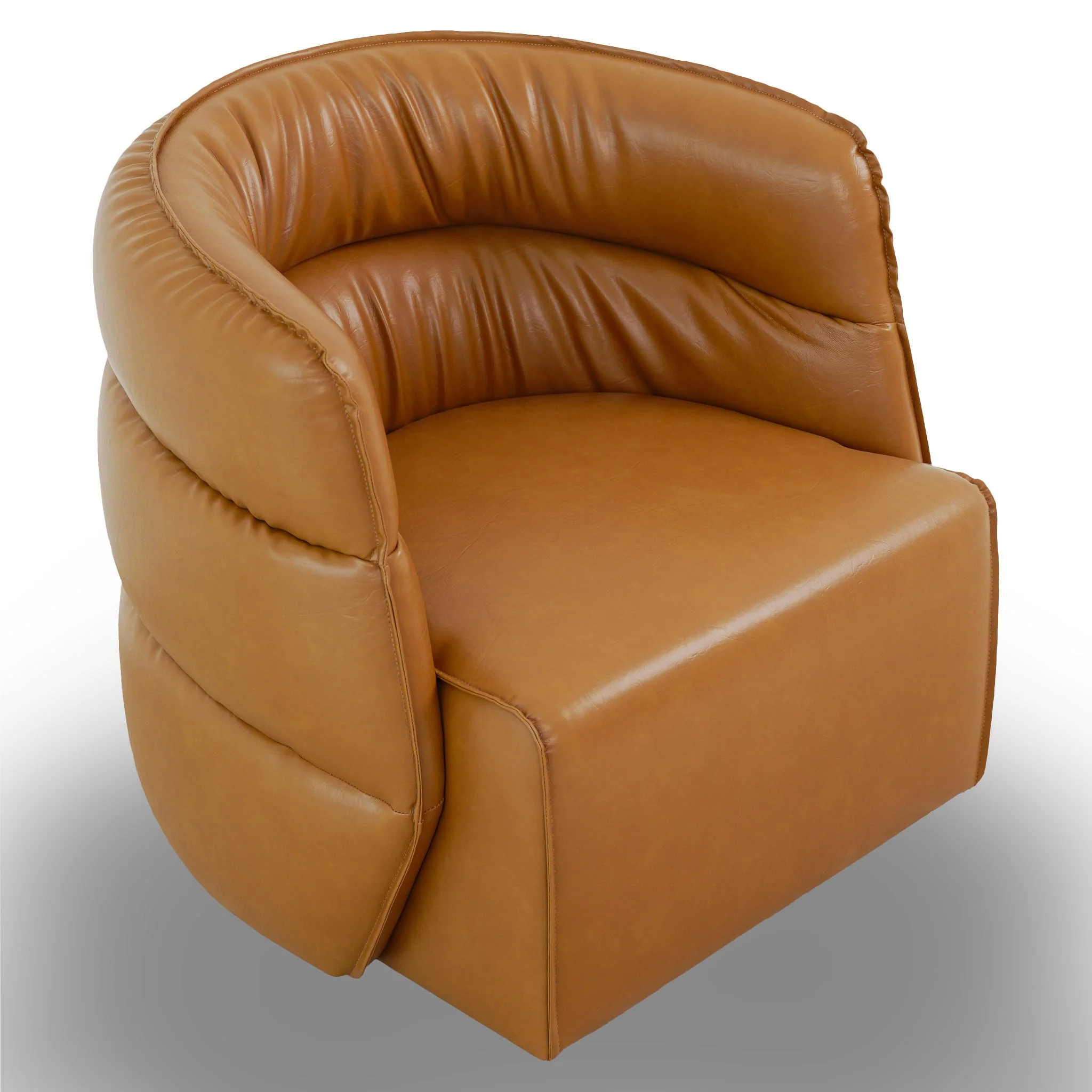 Walden Swivel Chair - Vegan Tan Leather - Image 4