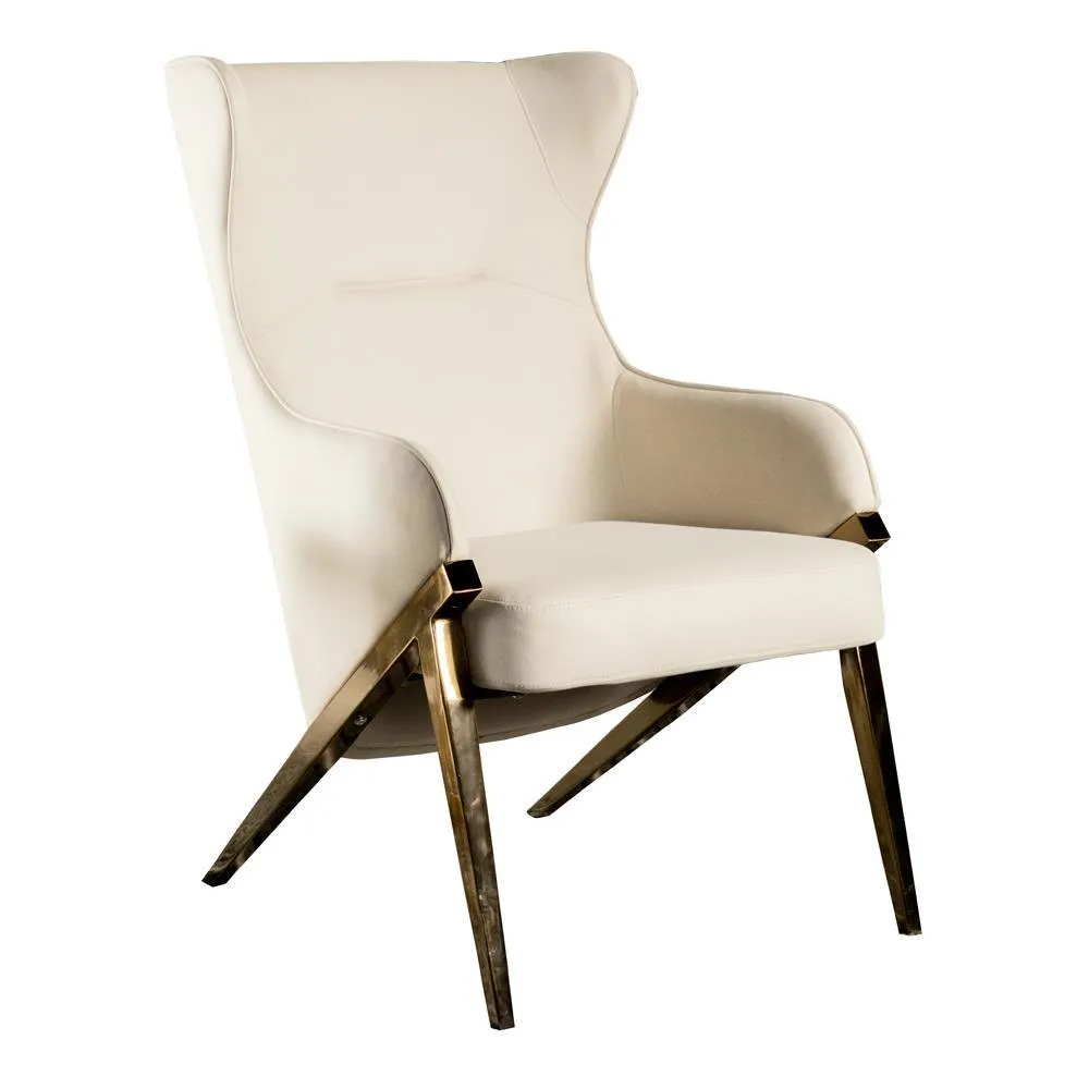Walker Cream/Bronze Upholstered Accent Chair - Image 2