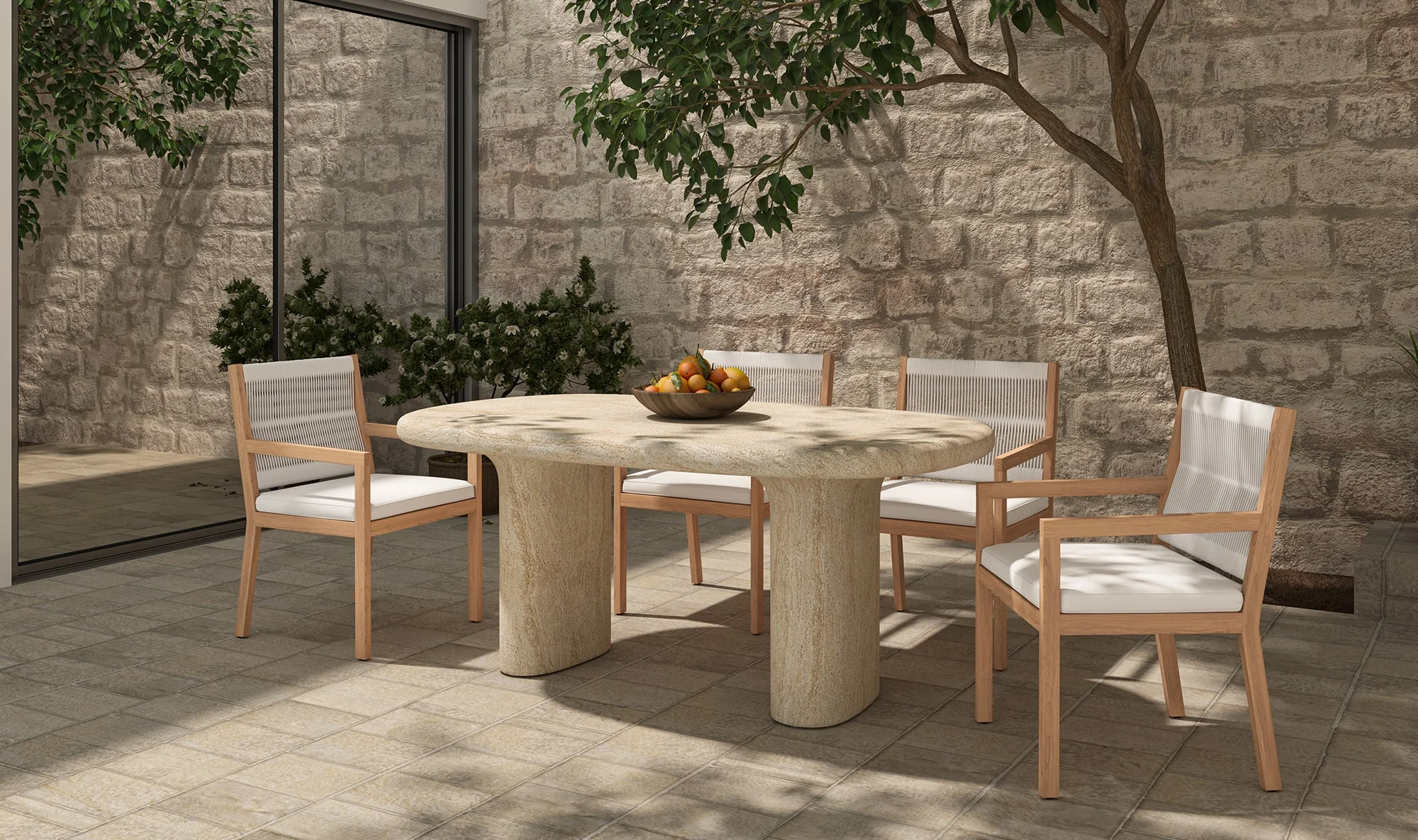 Warby Outdoor Dining Table Beige - Image 9