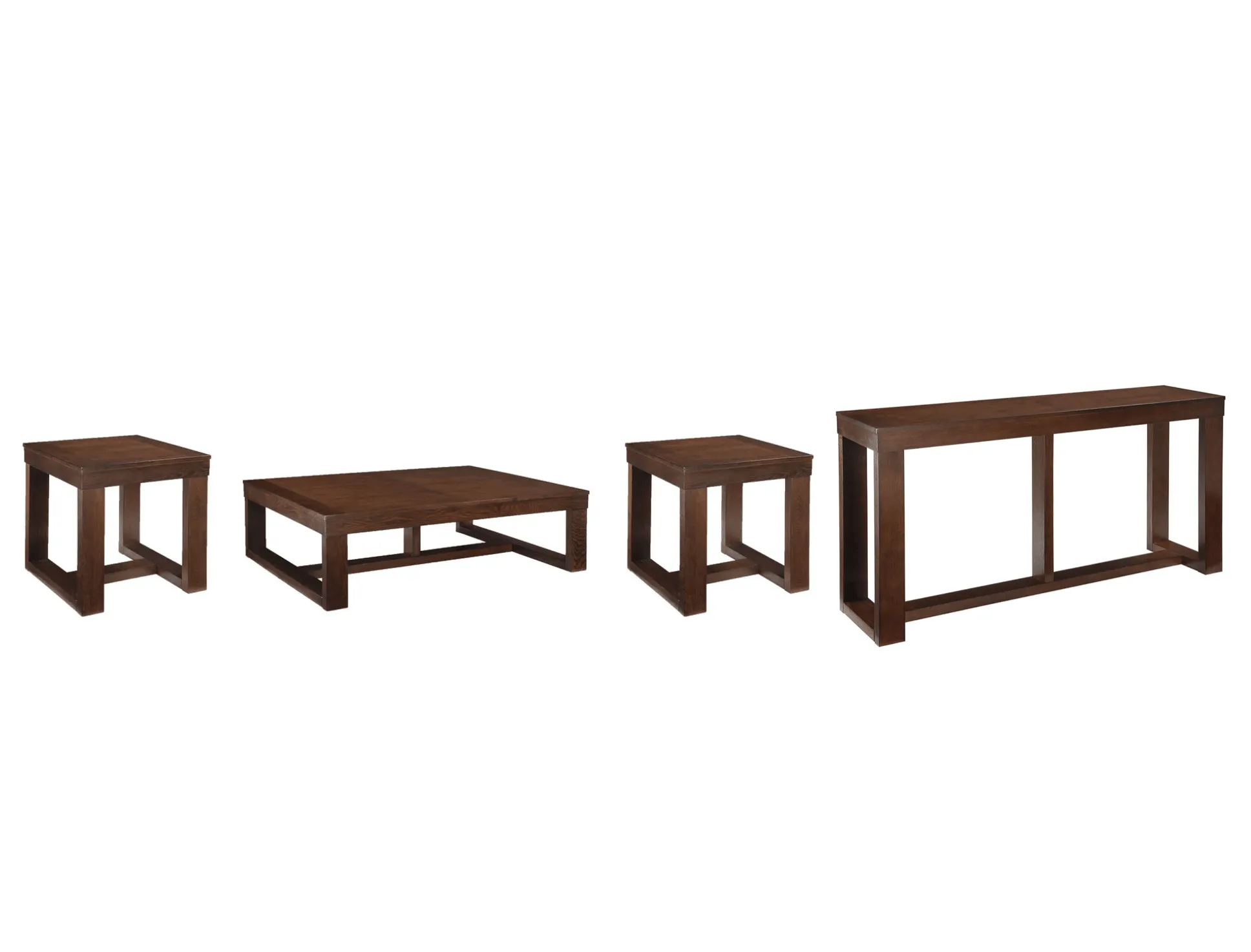 Watson Dark Brown Coffee Table and 2 End Tables with Console
