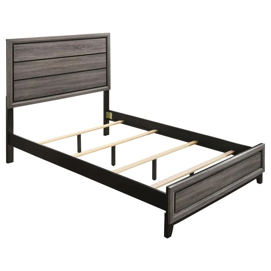 Watson Gray Oak/Black 4-Piece Queen Bedroom Set - Image 3