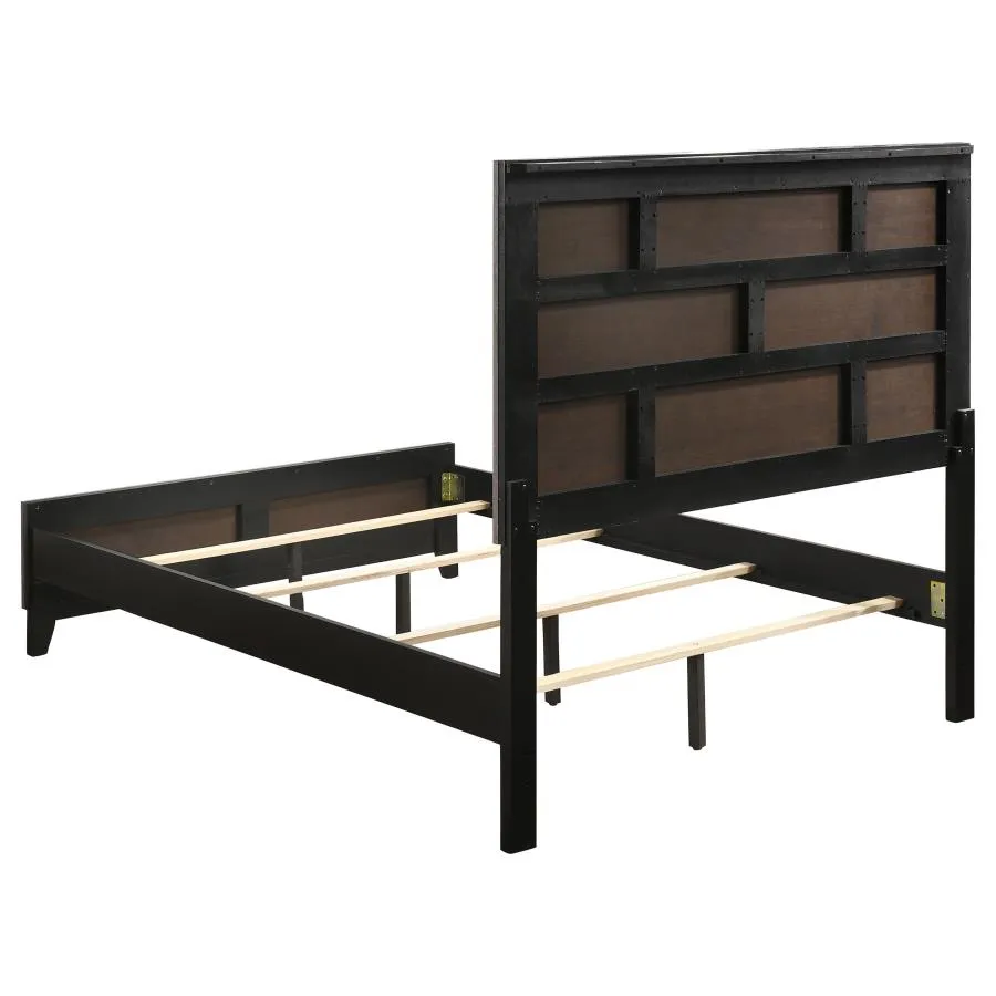 Watson Gray Oak/Black 4-Piece Queen Bedroom Set - Image 4