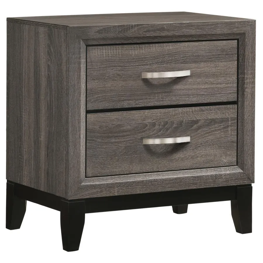 Watson Gray Oak/Black 4-Piece Queen Bedroom Set - Image 5