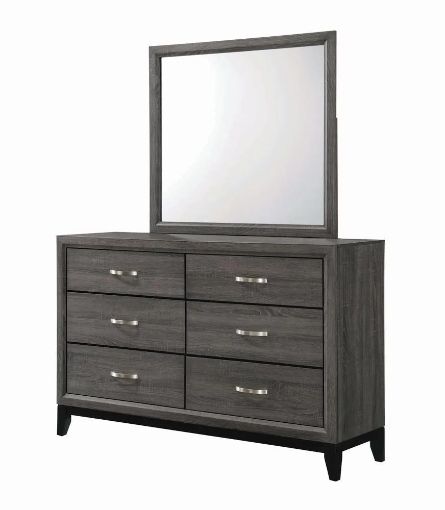 Watson Gray Oak/Black 6-Drawer Dresser - Image 5