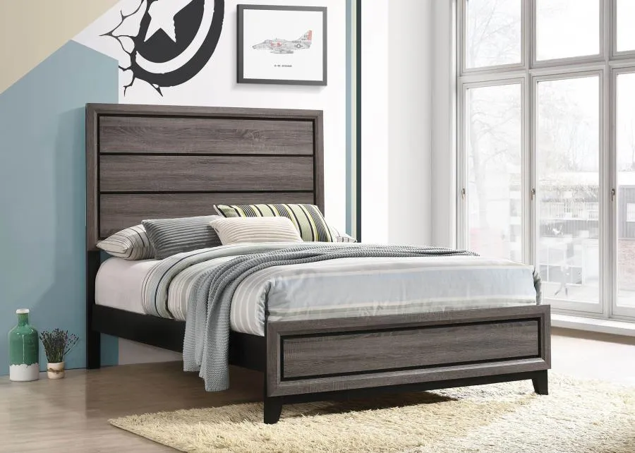 Watson Gray Oak Full Panel Bed