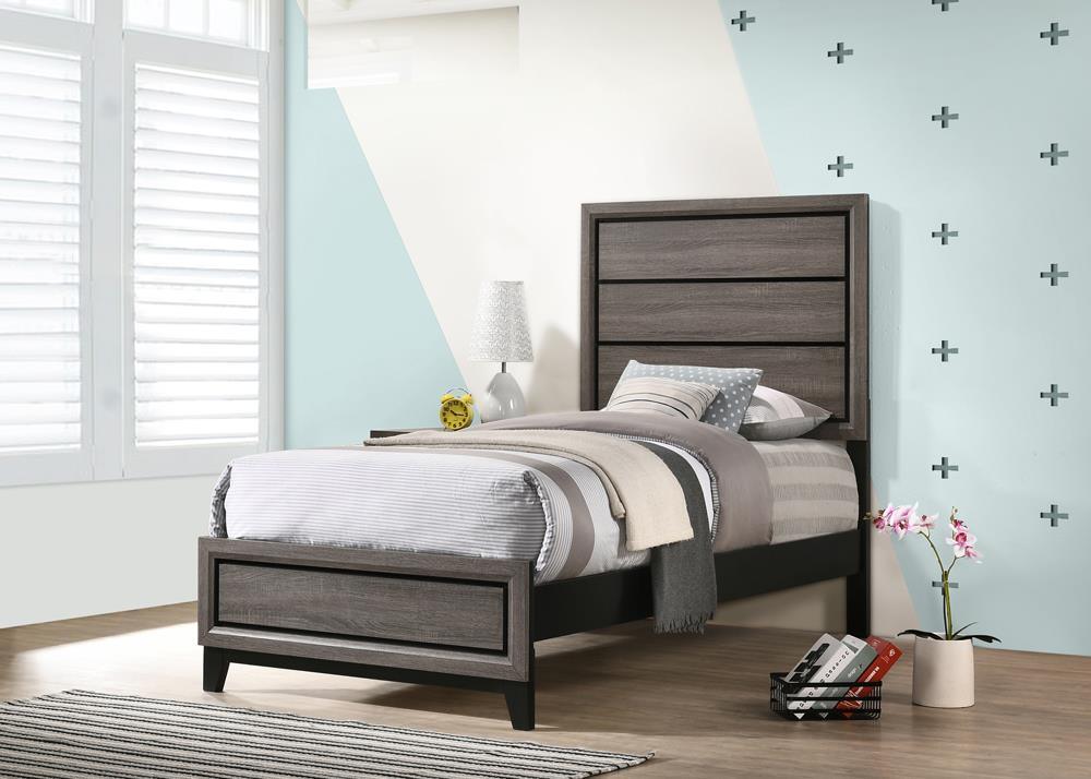 Watson Gray Oak Twin Panel Bed