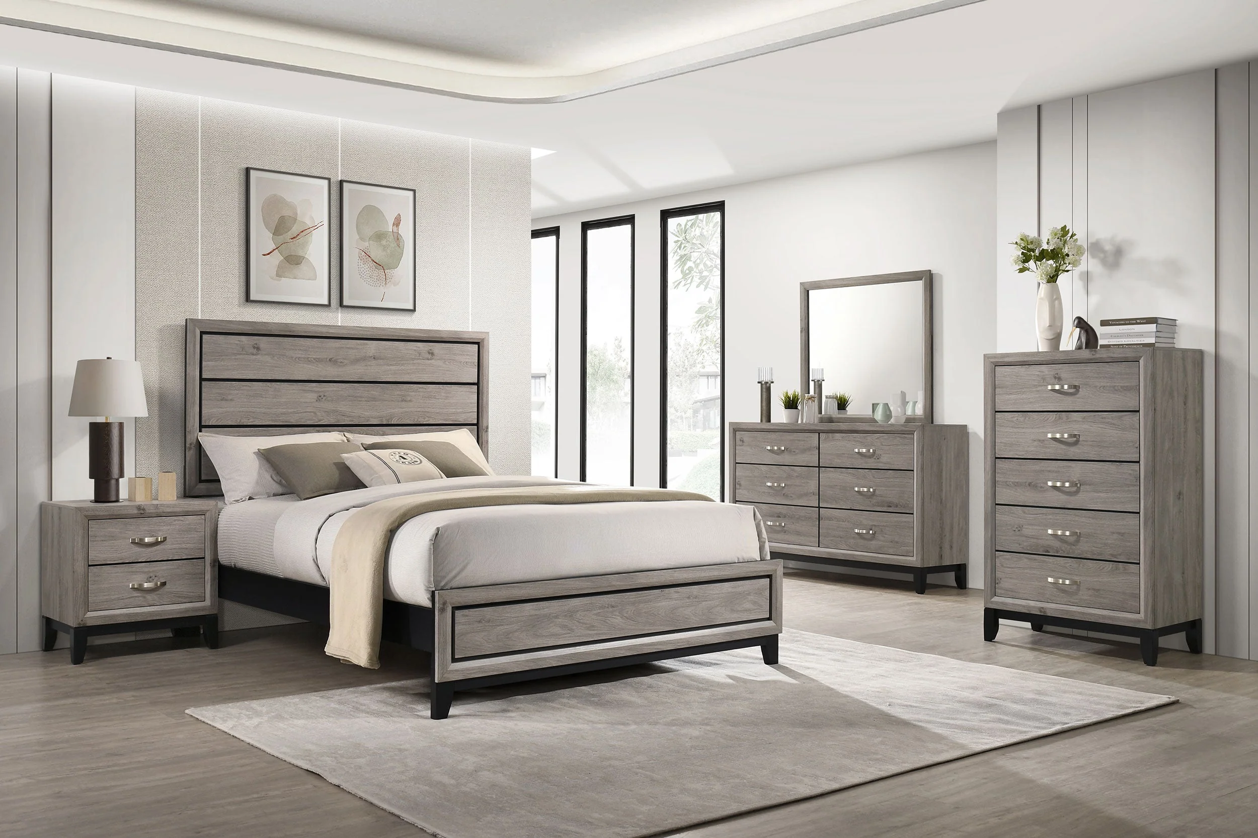 Watson Light Taupe 6-drawer Bedroom Dresser Cabinet - Image 14