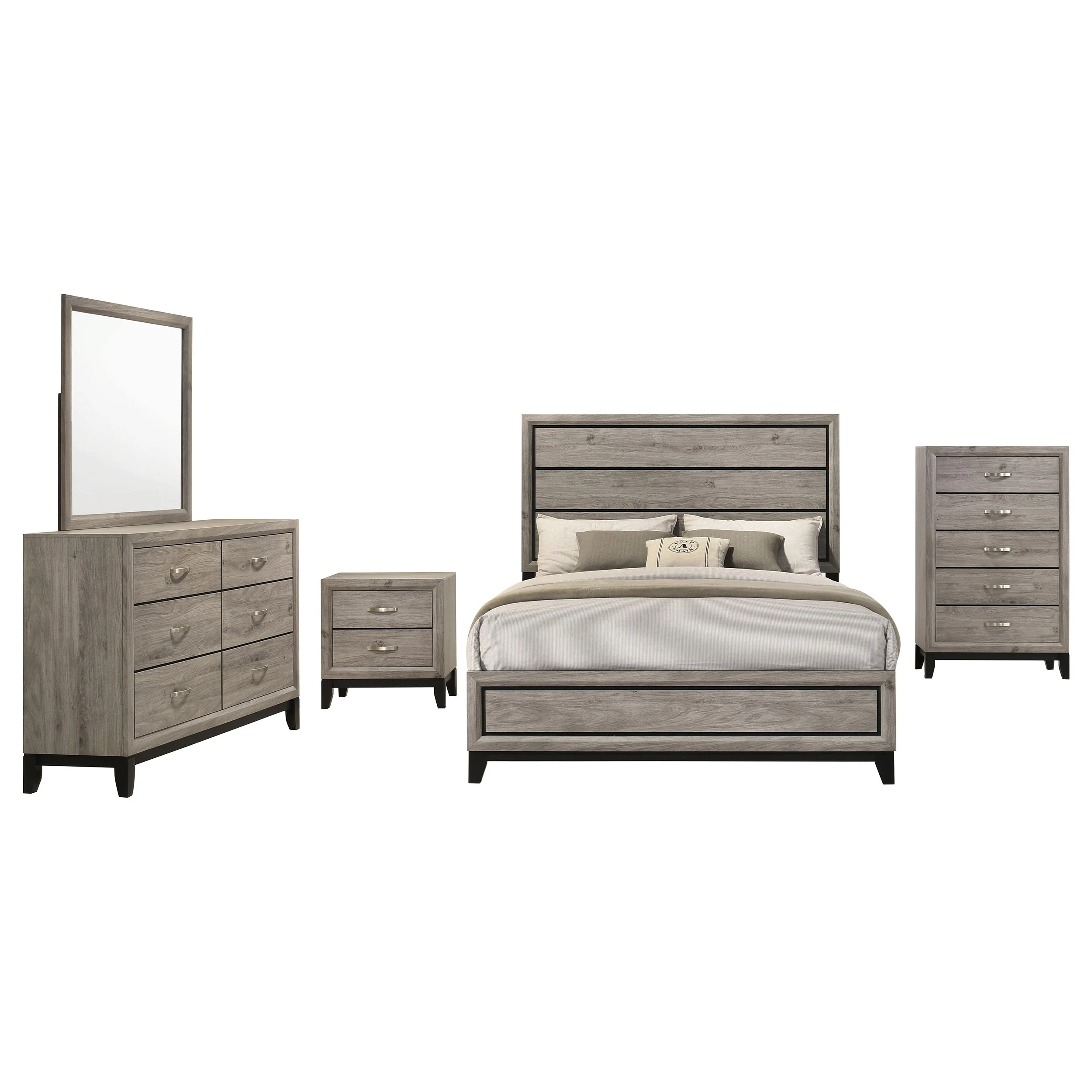 Watson Light Taupe Five-piece Eastern King Bedroom Set - Image 2