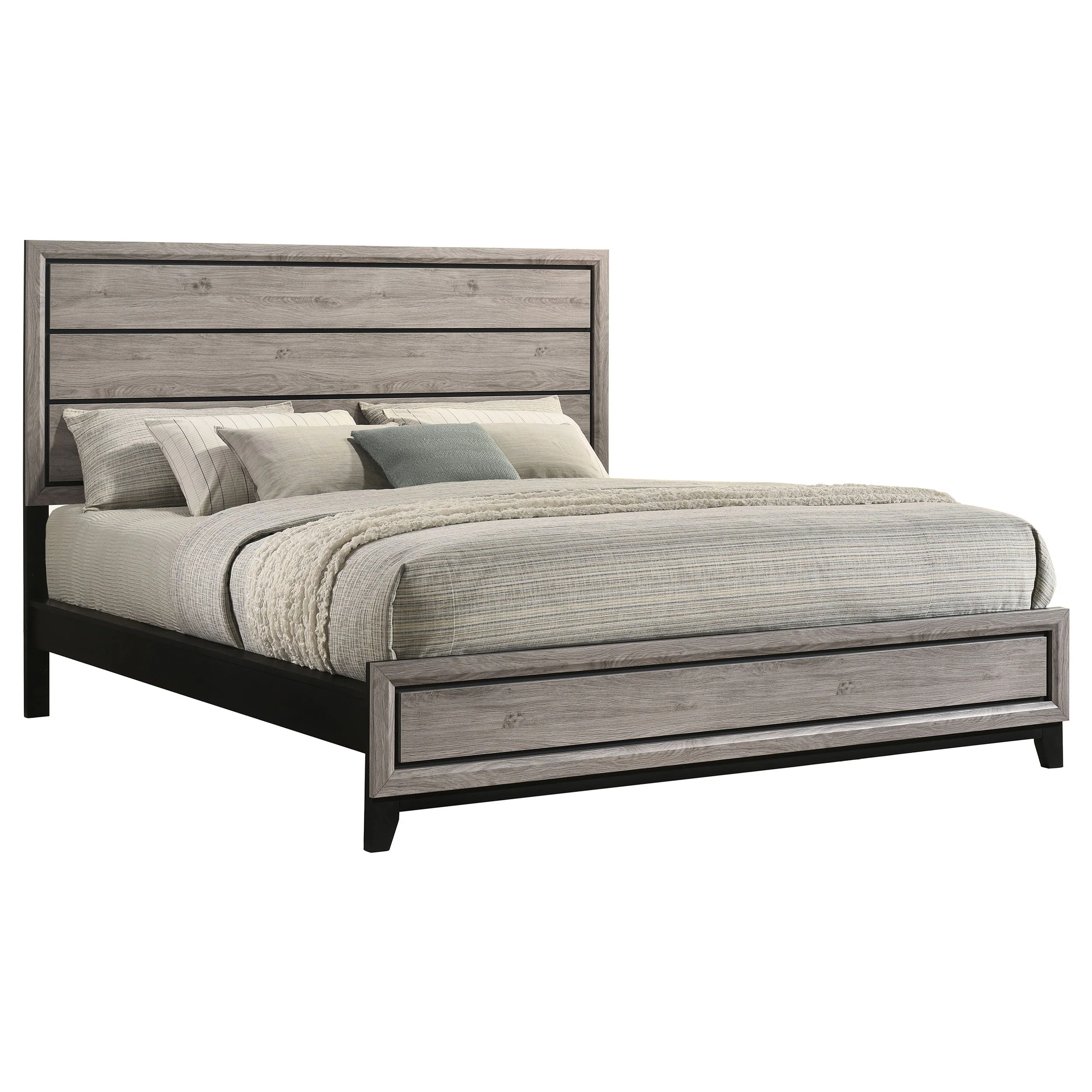 Watson Light Taupe Wood California King Panel Bed - Image 2