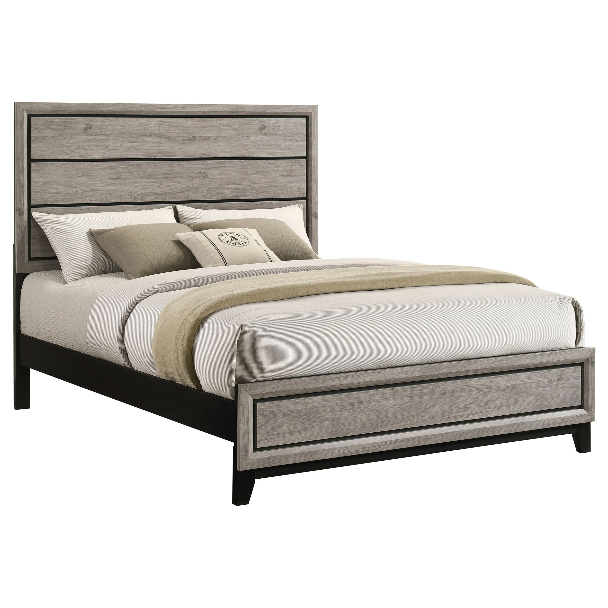 Watson Light Taupe Wood Queen Panel Bed - Image 2