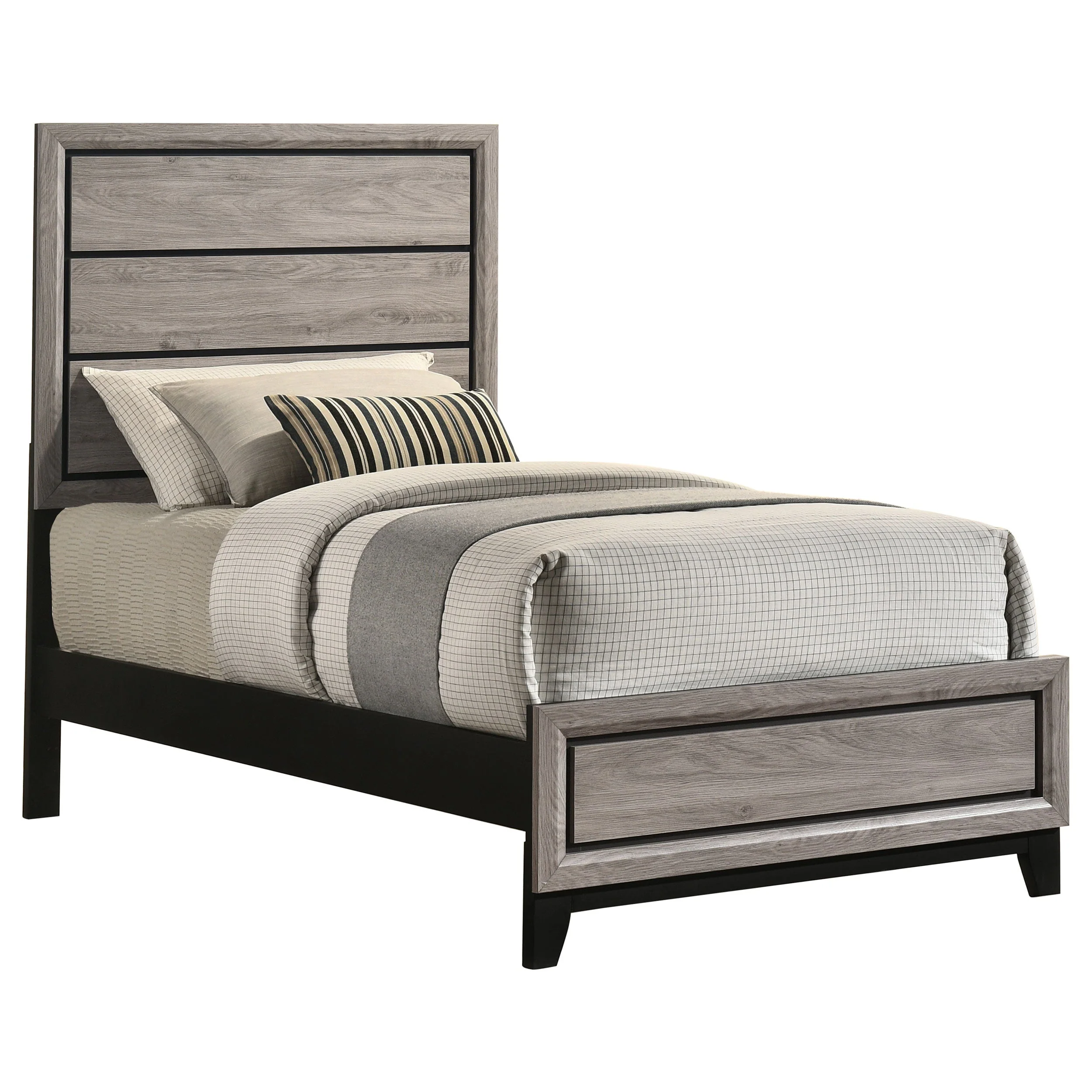 Watson Light Taupe Wood Twin Panel Bed - Image 2