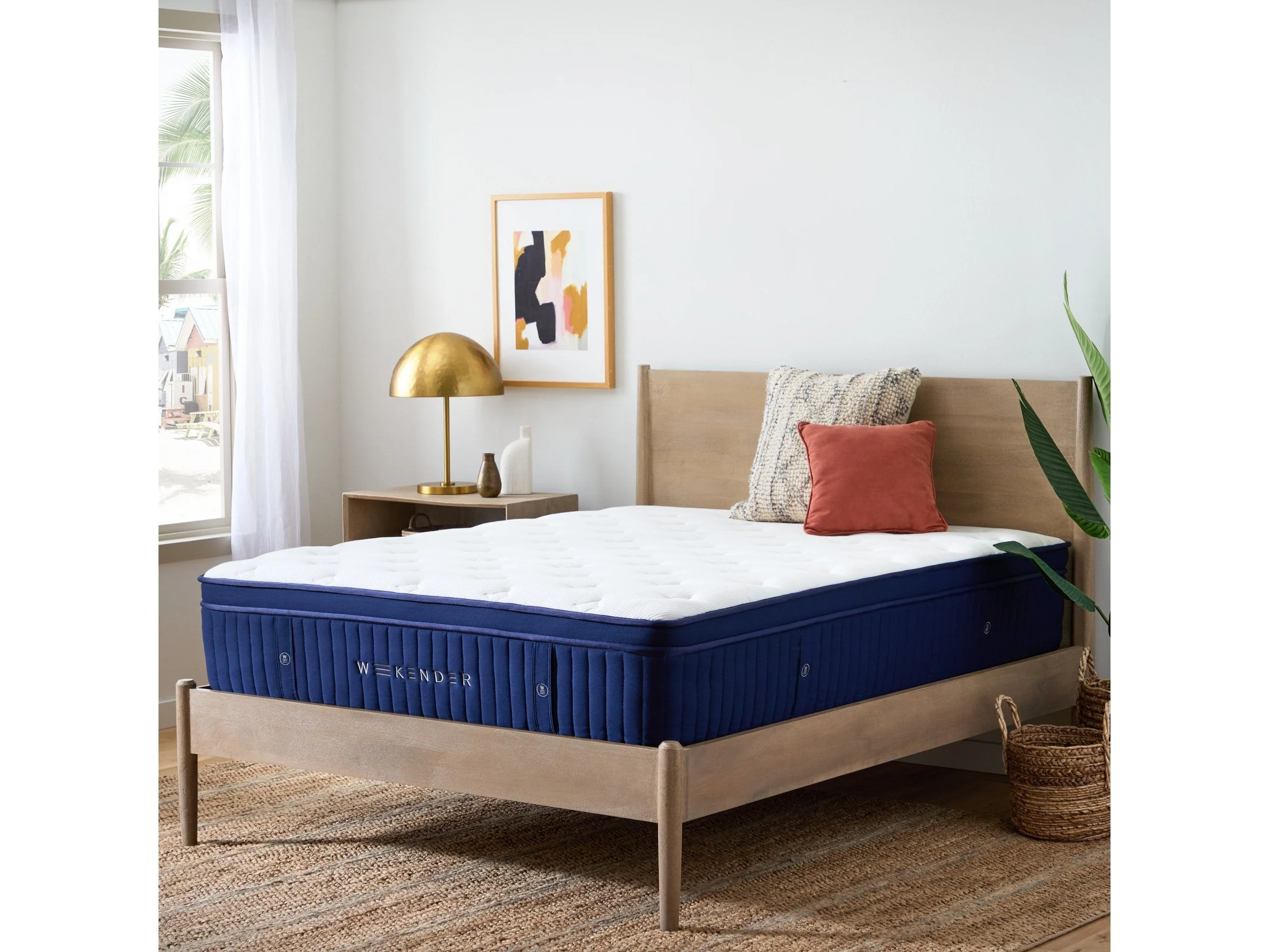 Weekender Blue/White King 13" Euro Top Hybrid Mattress - Image 2