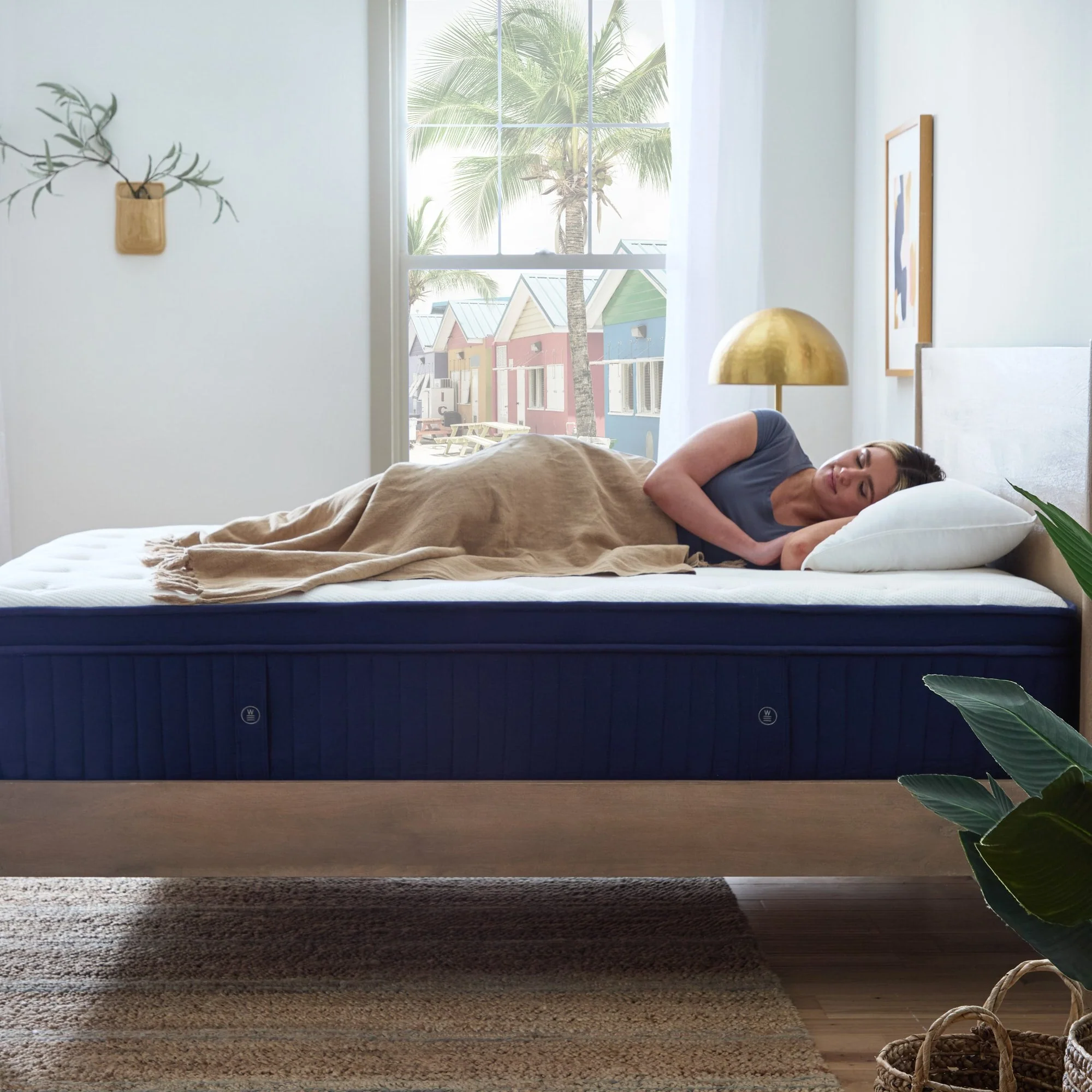 Weekender Blue/White Twin 13" Euro Top Hybrid Mattress - Image 5