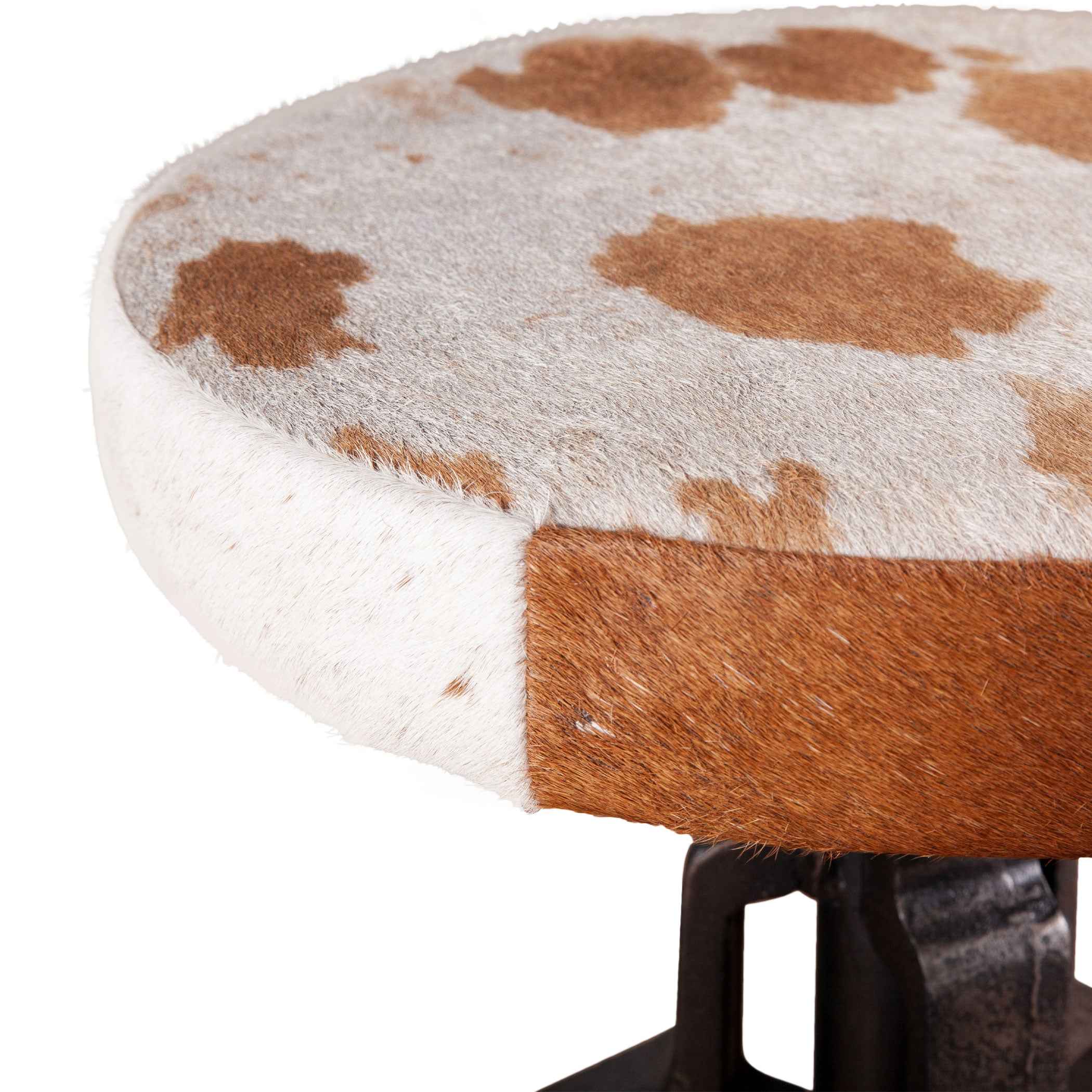 Wellington 13" Adjustable Stool in Brown Hair on Hide - Image 3