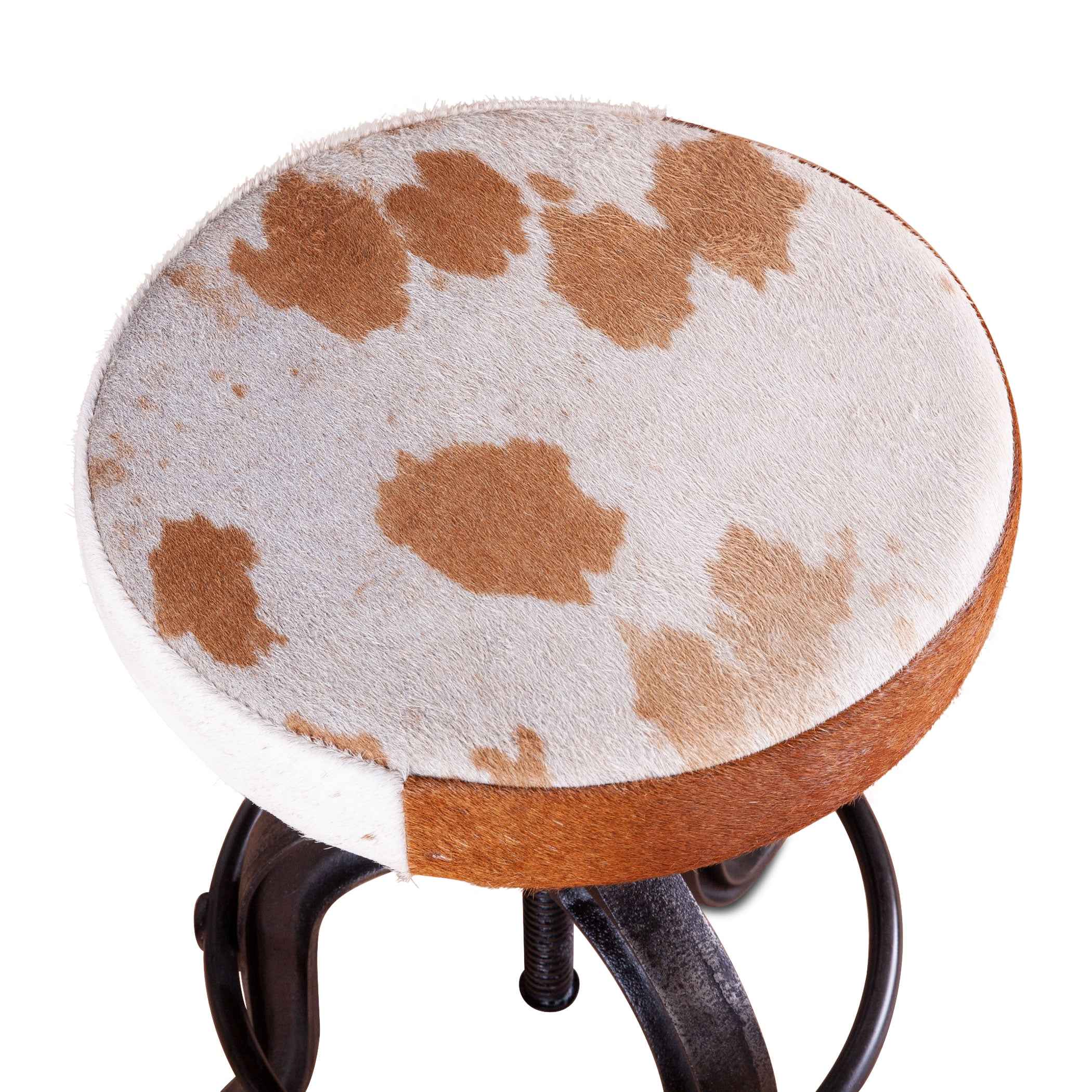 Wellington 13" Adjustable Stool in Brown Hair on Hide - Image 4