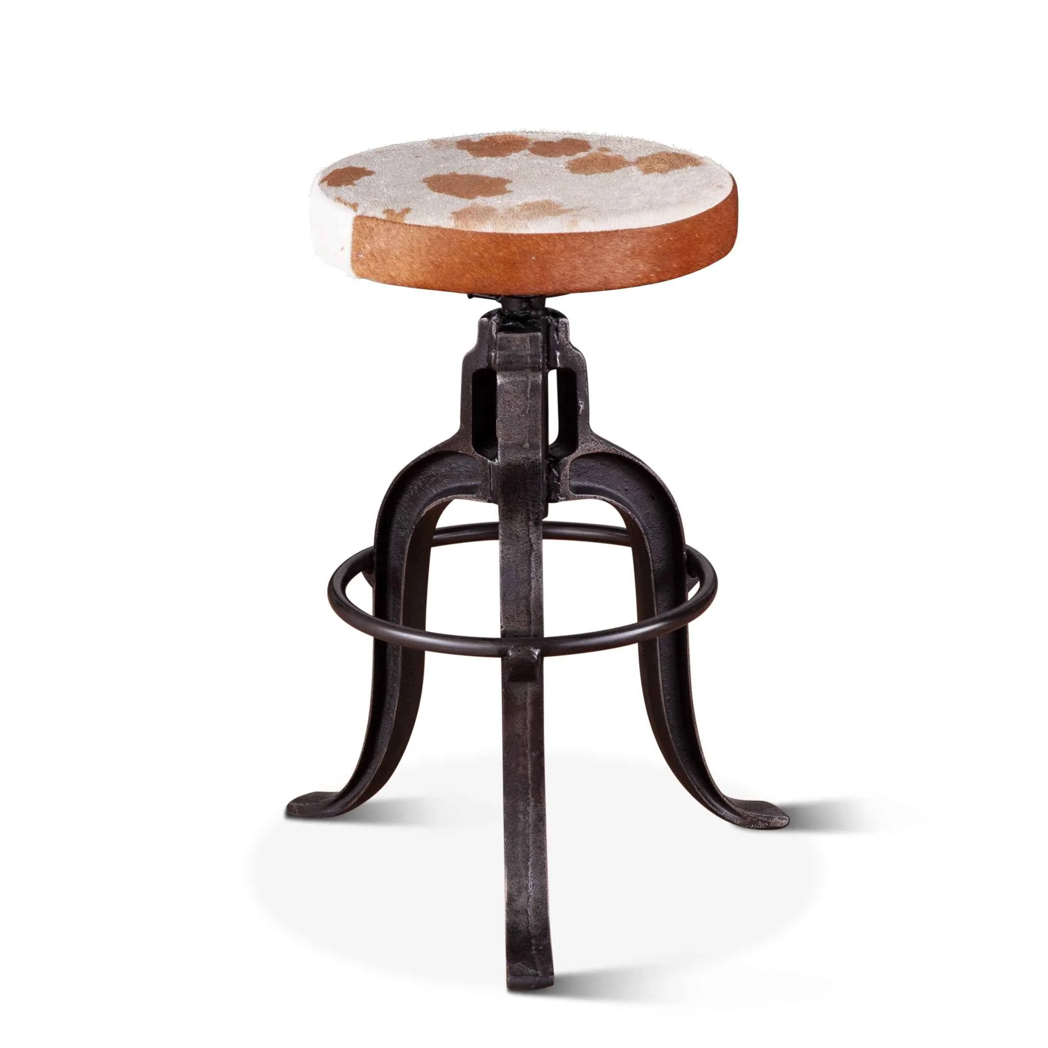 Wellington 13" Adjustable Stool in Brown Hair on Hide - Image 7