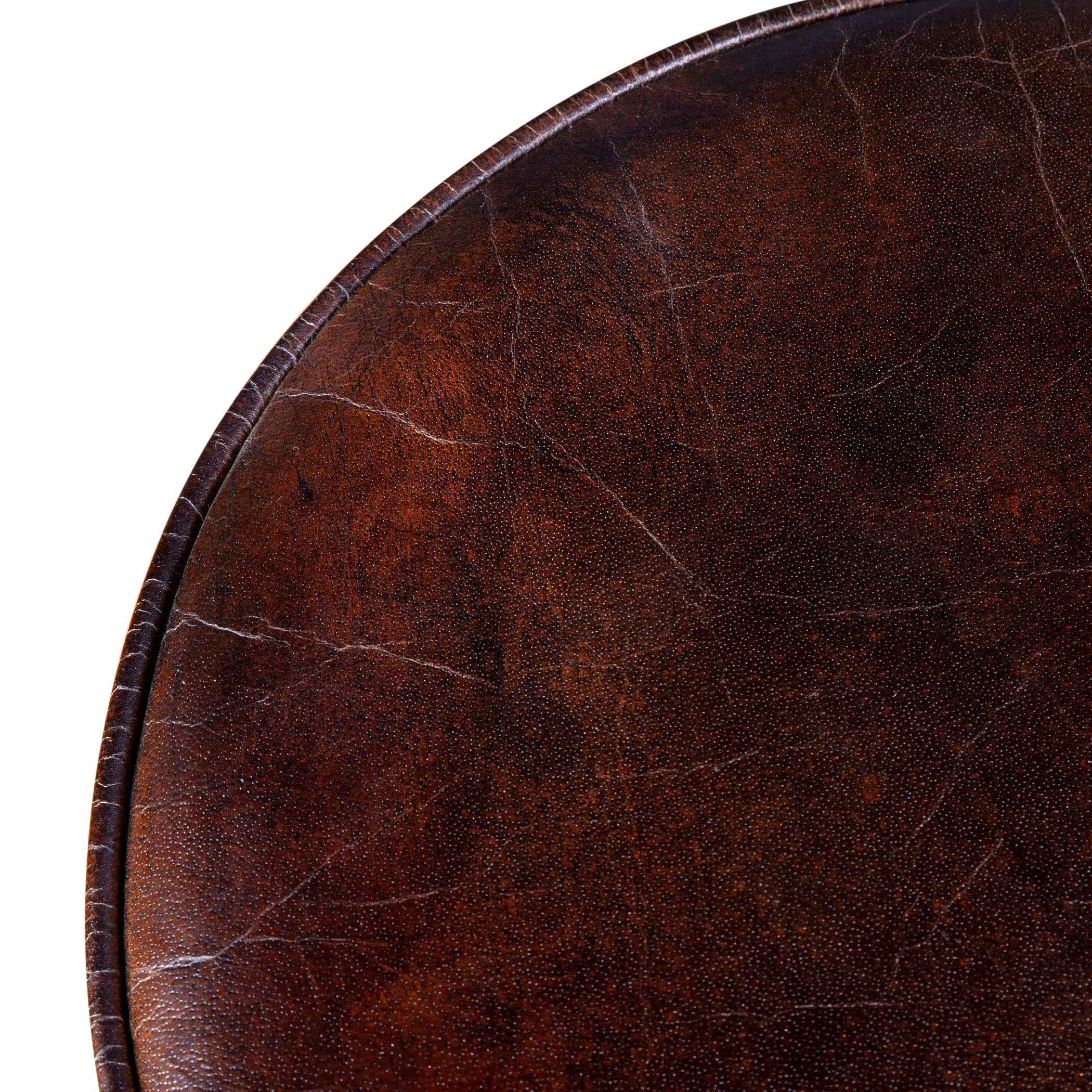 Wellington 13" Adjustable Stool in Brown Top Grain Leather - Image 2