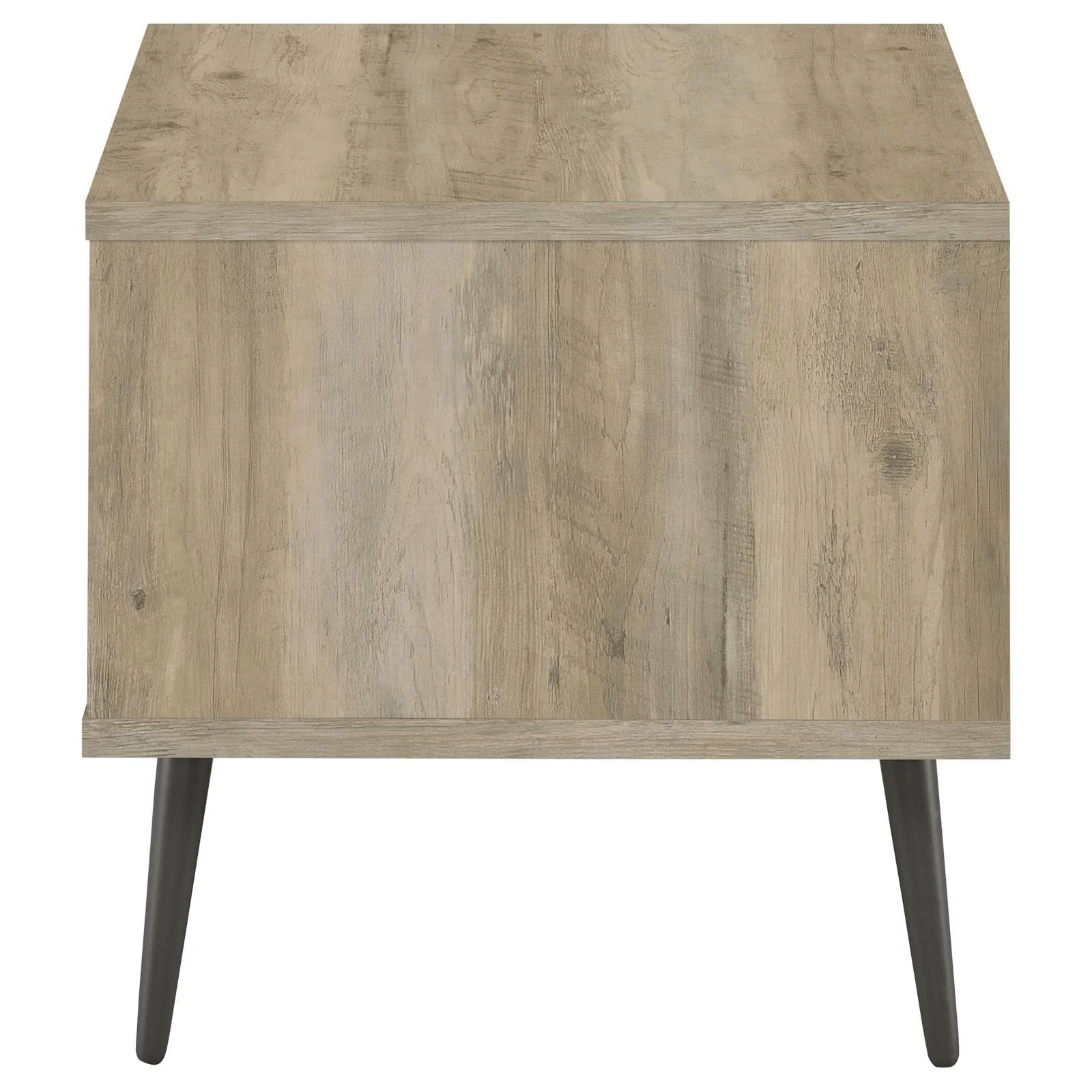 Welsh Antique Pine and Grey Square Engineered Wood End Table With Shelf - Image 4