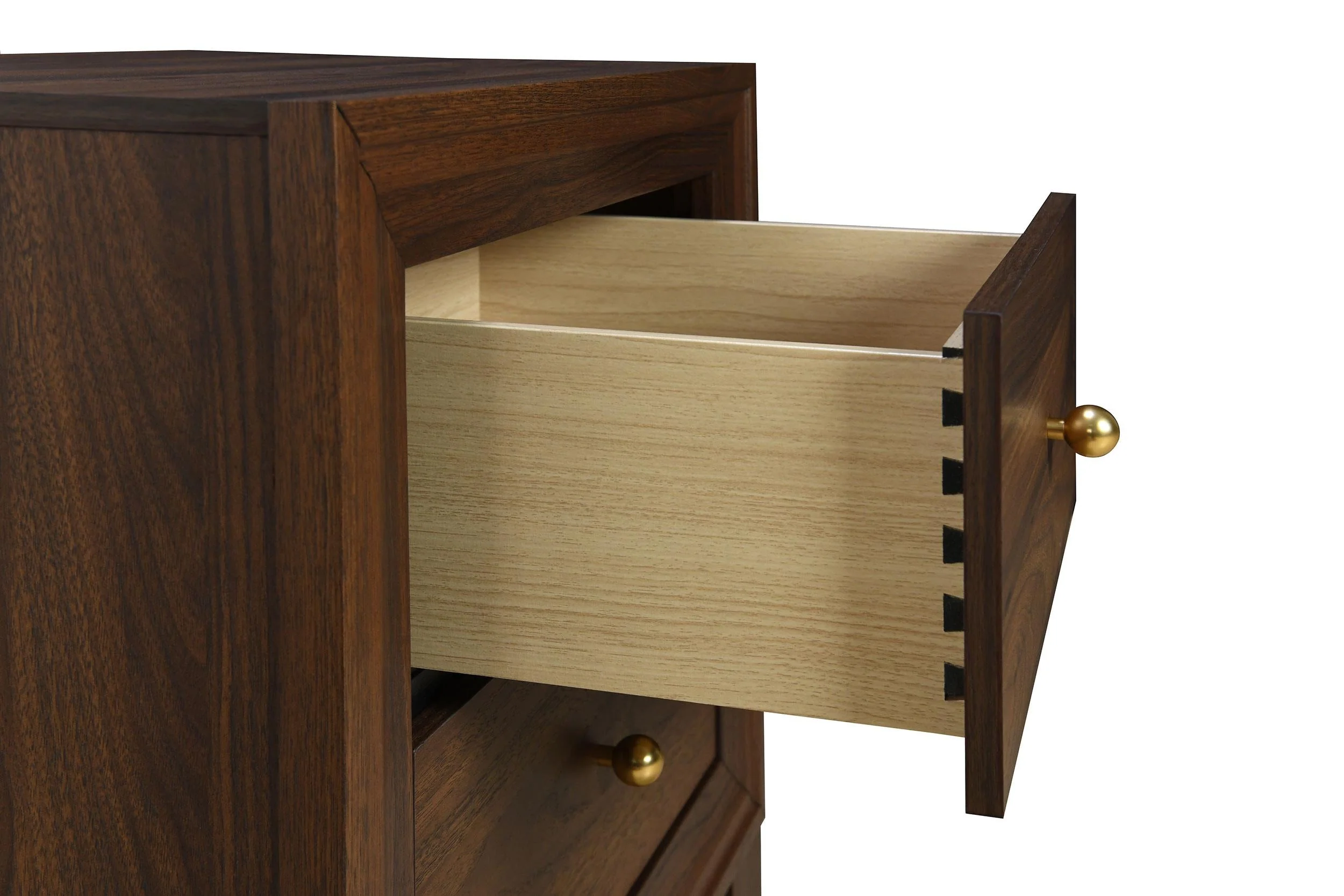 Welsley Walnut 2-Drawer Nightstand Bedside Table - Image 11